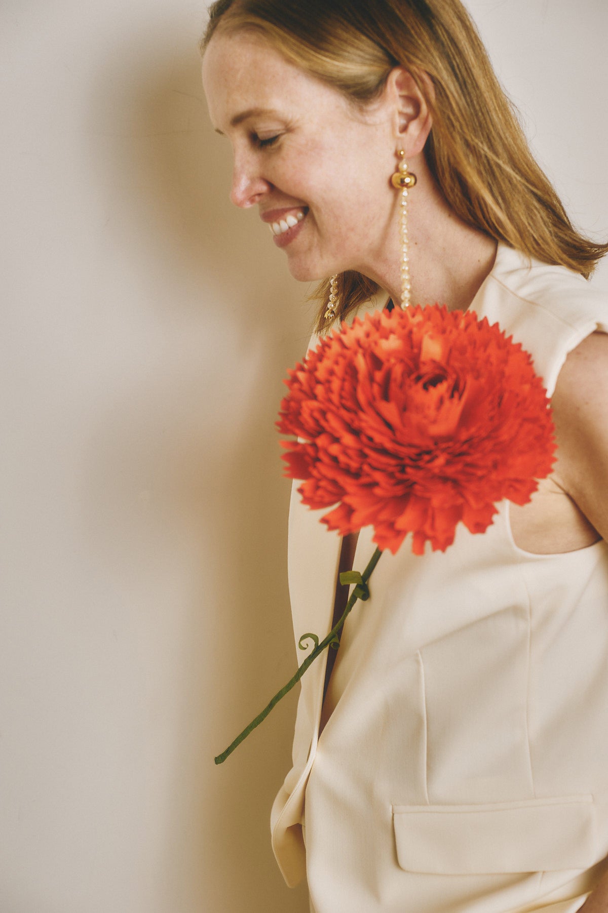Broche Clavel Rojo con tallo