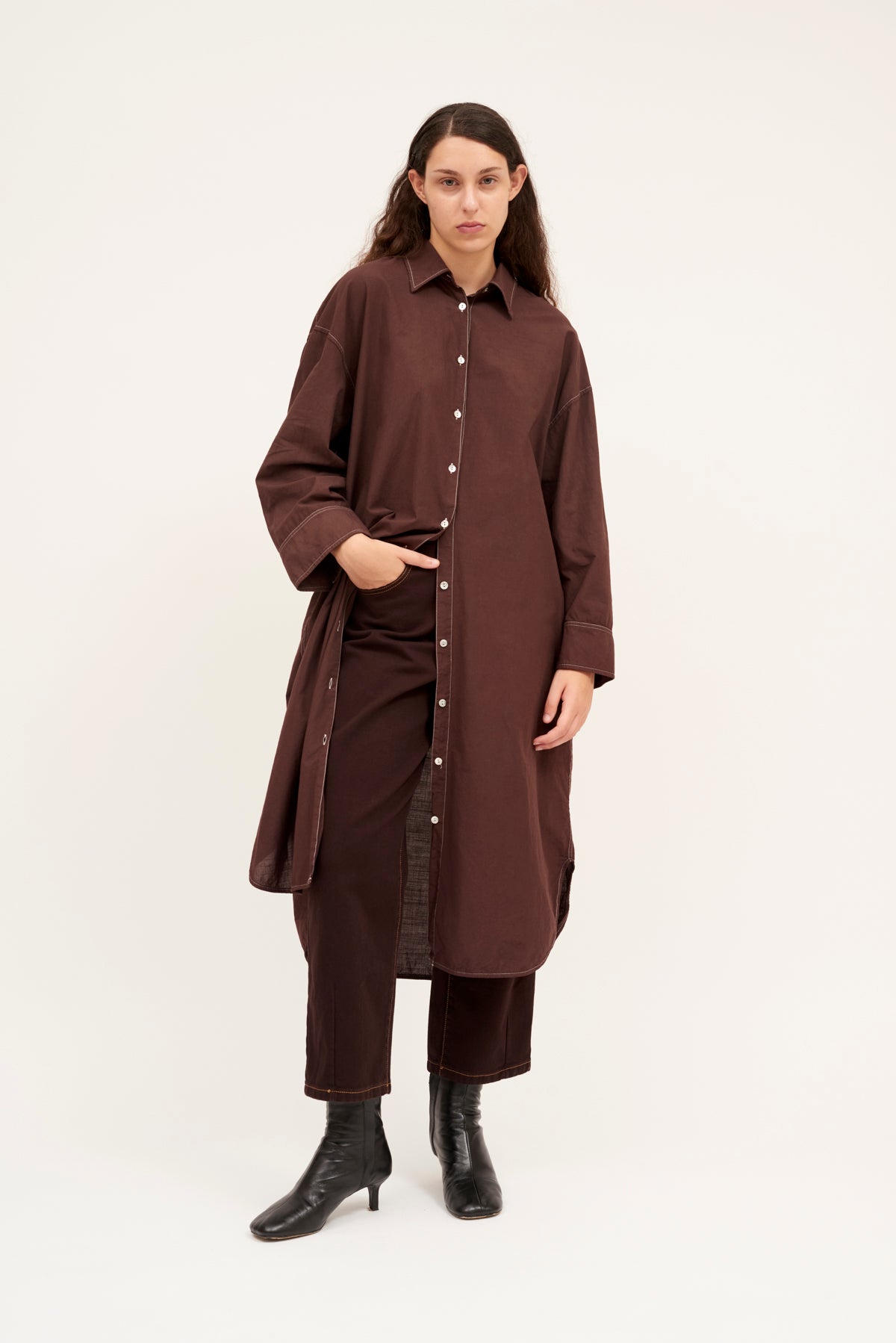 VESTIDO CAMISERO LAILA MARRÓN - Main Image