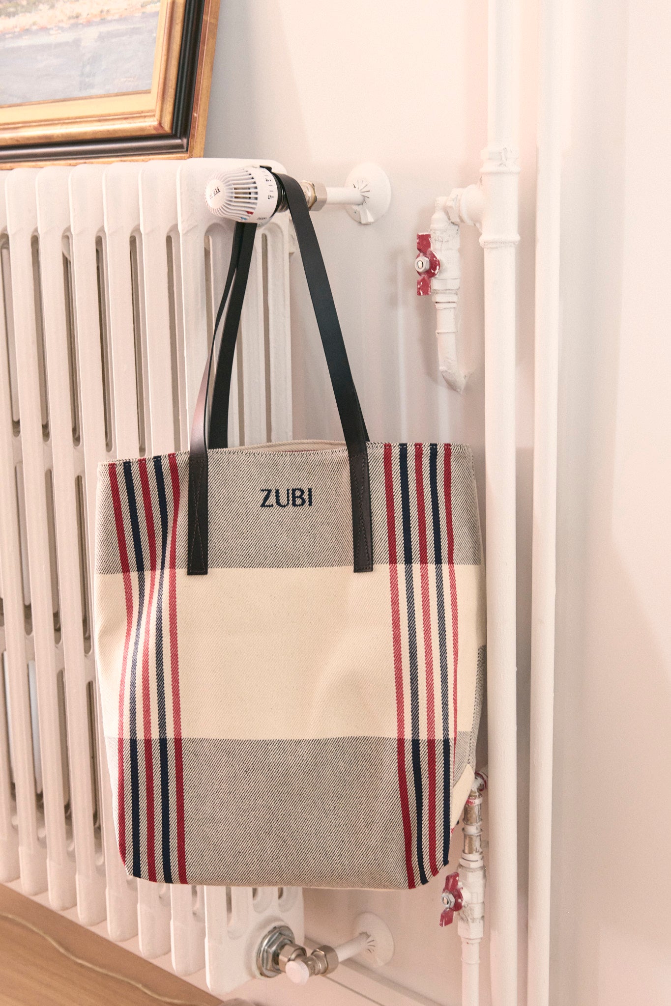 TOTE CUADROS ROJO Y AZUL
