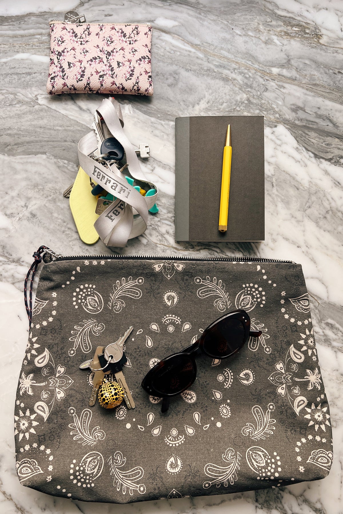 POUCH CANVAS BANDANA NERO