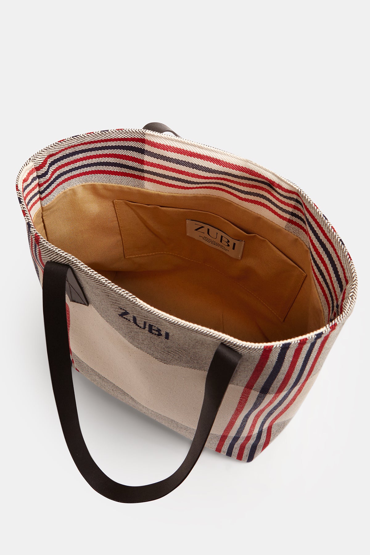 tote de algodón rojo y azul