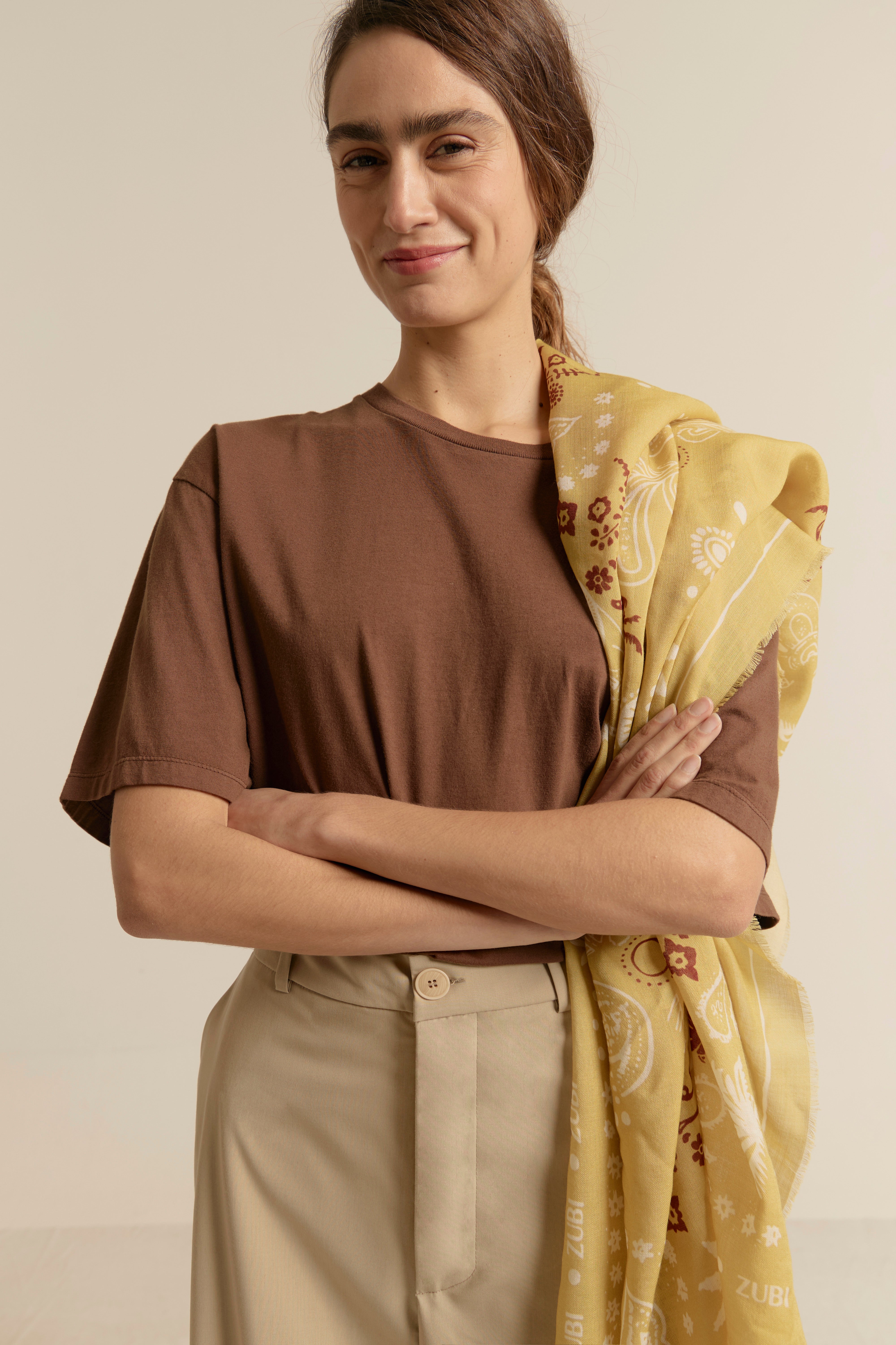 PAÑUELO LANA BANDANA AMARILLO