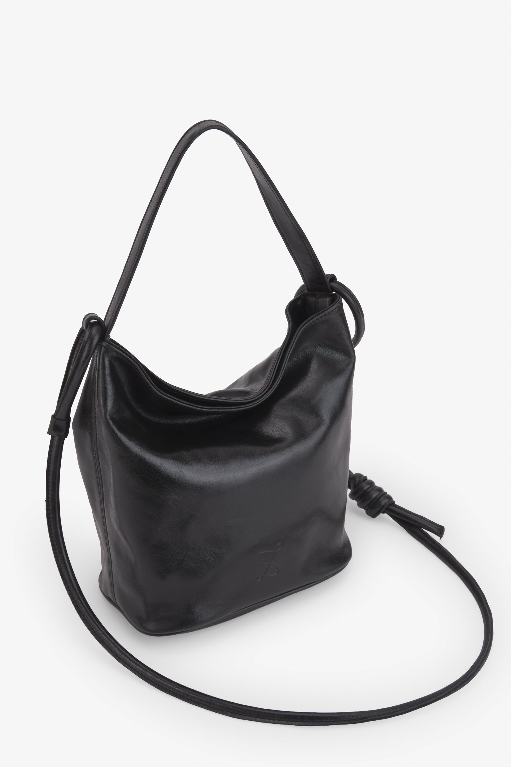 BOLSO CUBO M NEGRO ANILINA