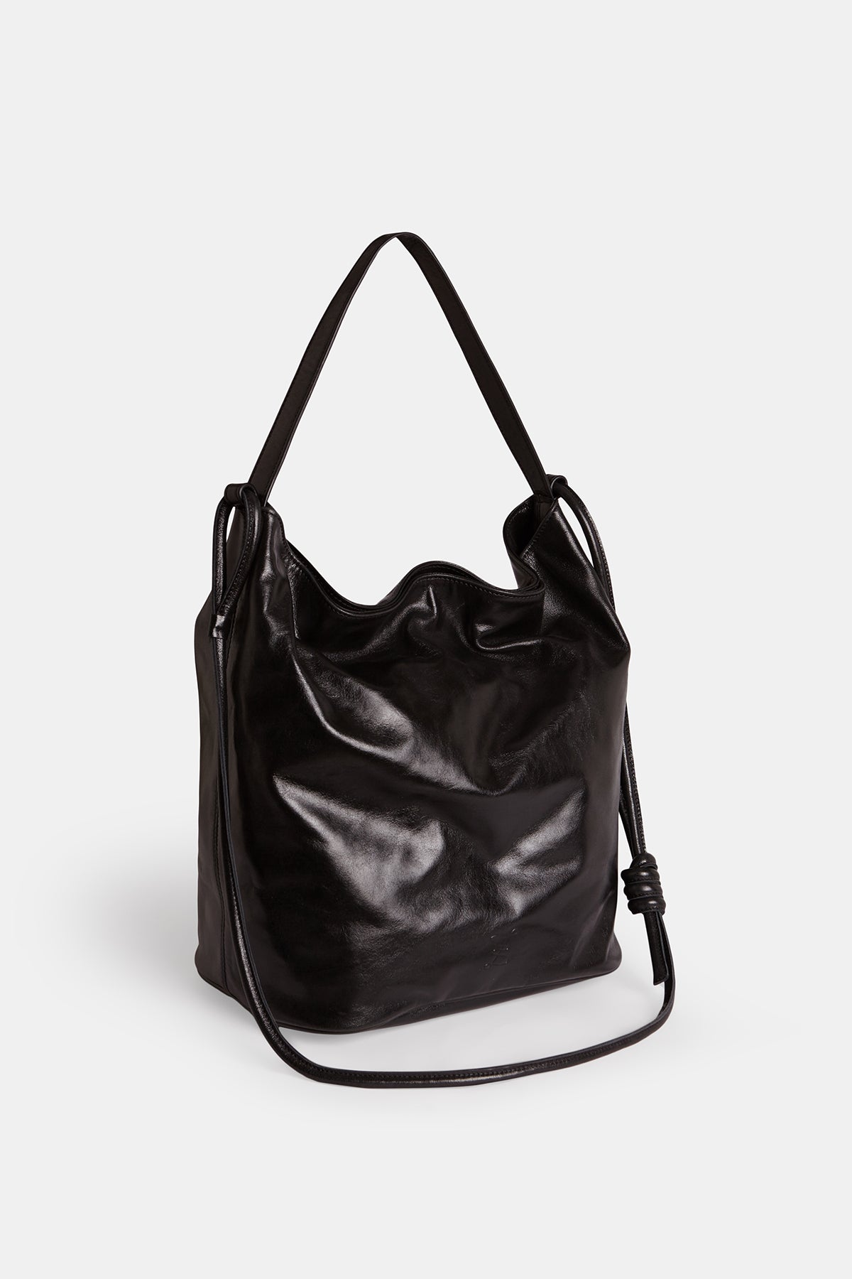 BOLSO CUBO L NEGRO ANILINA