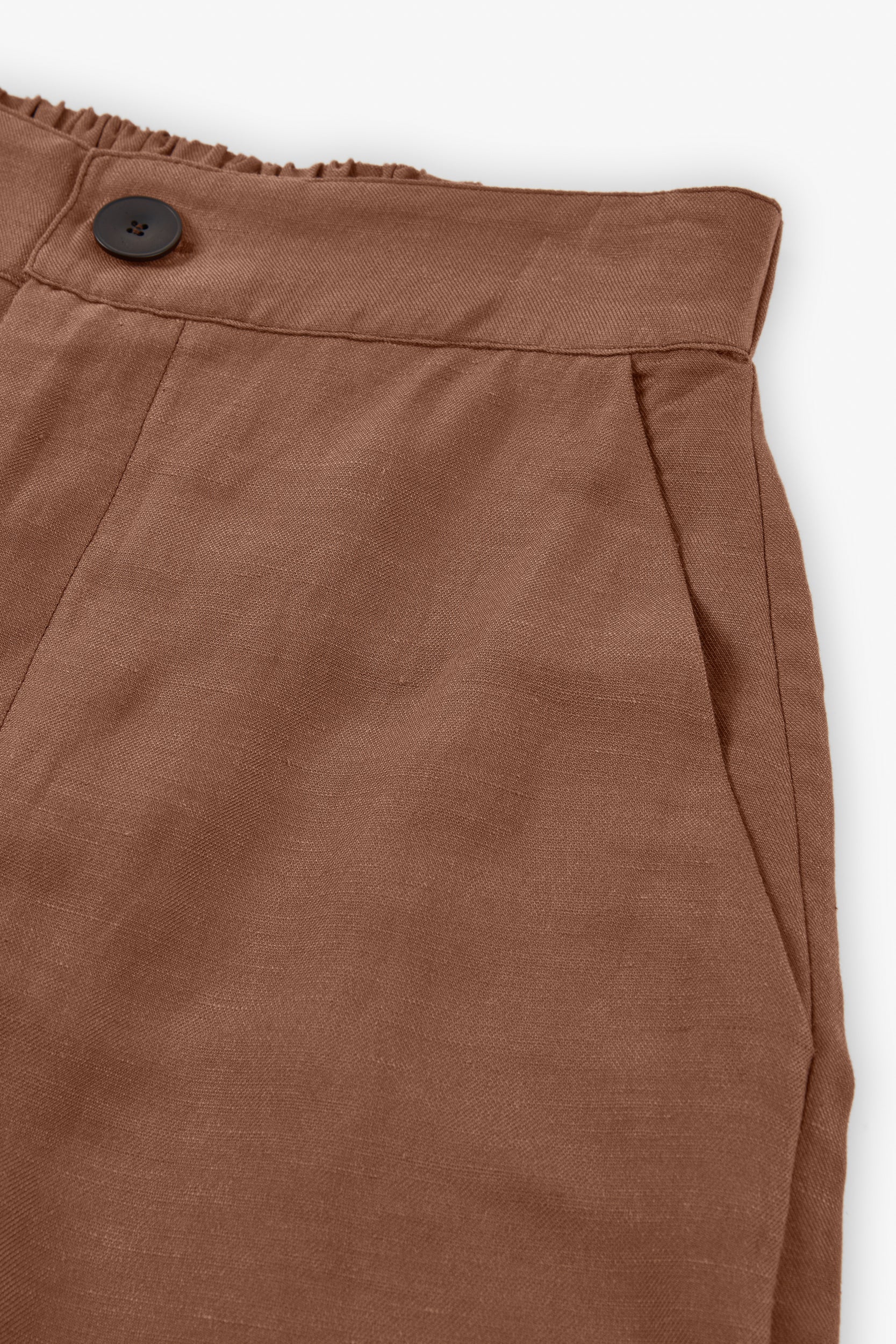 SARA LINEN TROUSERS, BROWN