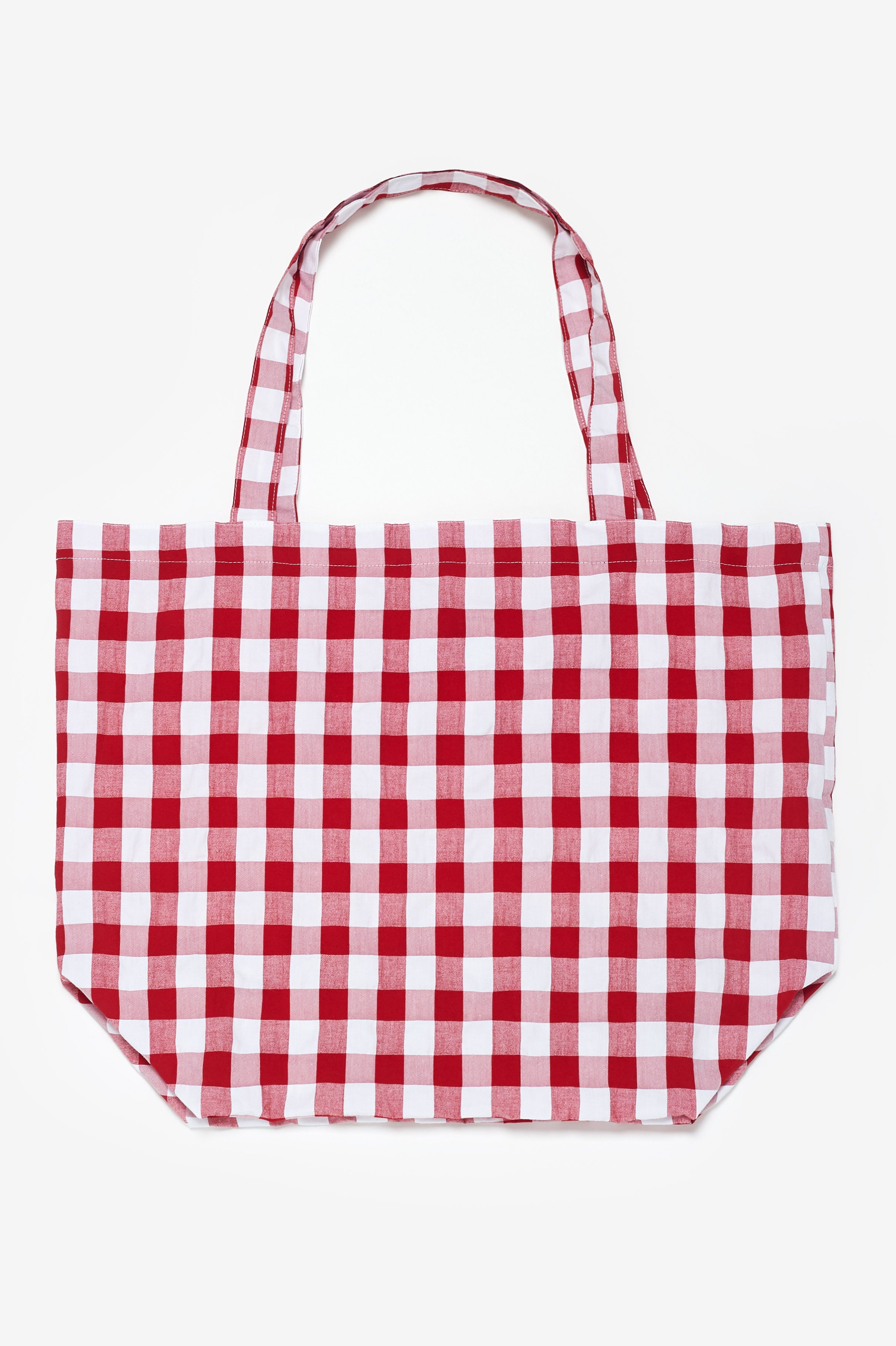 tote vichy canvas rojo