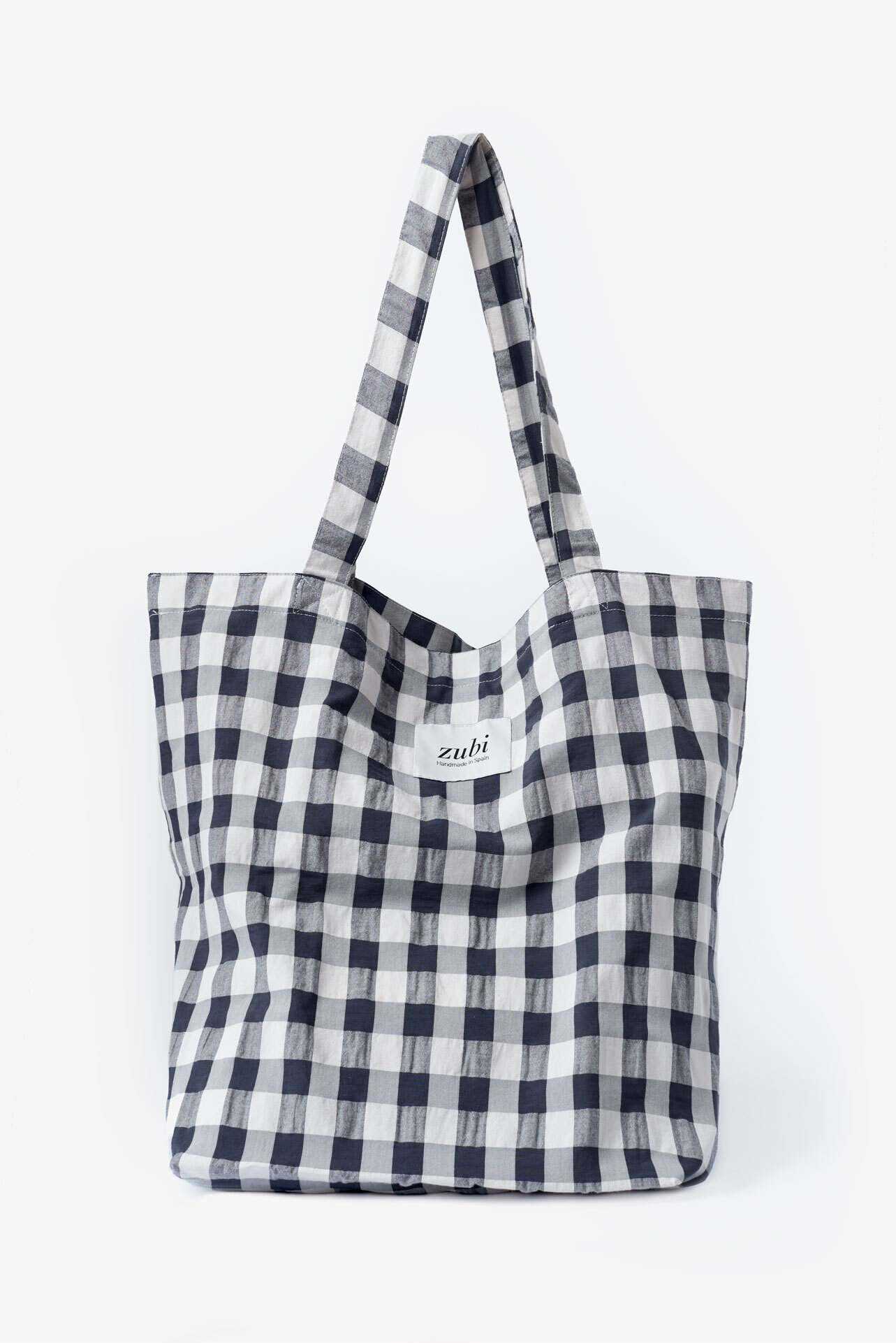 tote vichy canvas antracita