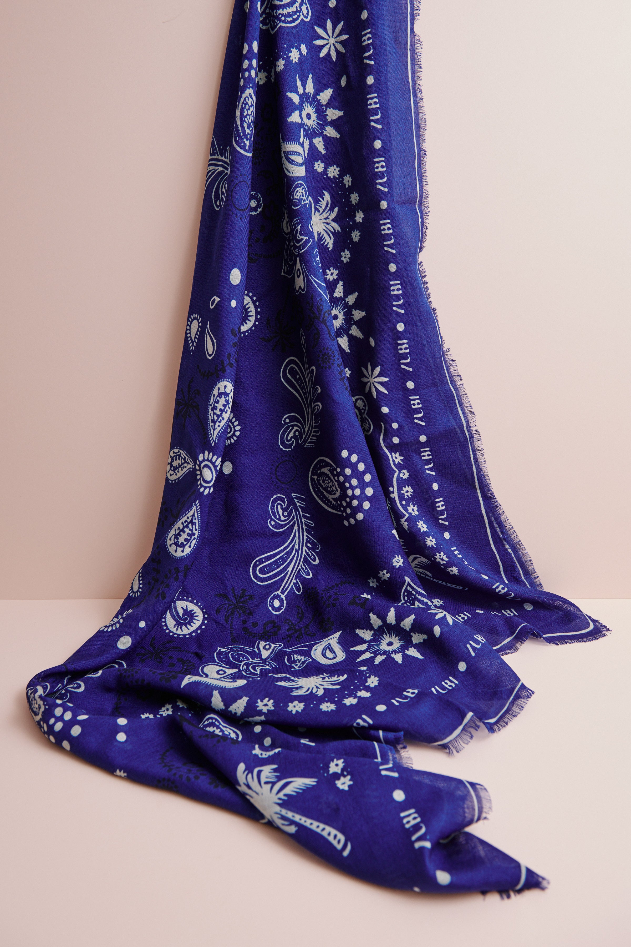 PAÑUELO LANA BANDANA AZUL