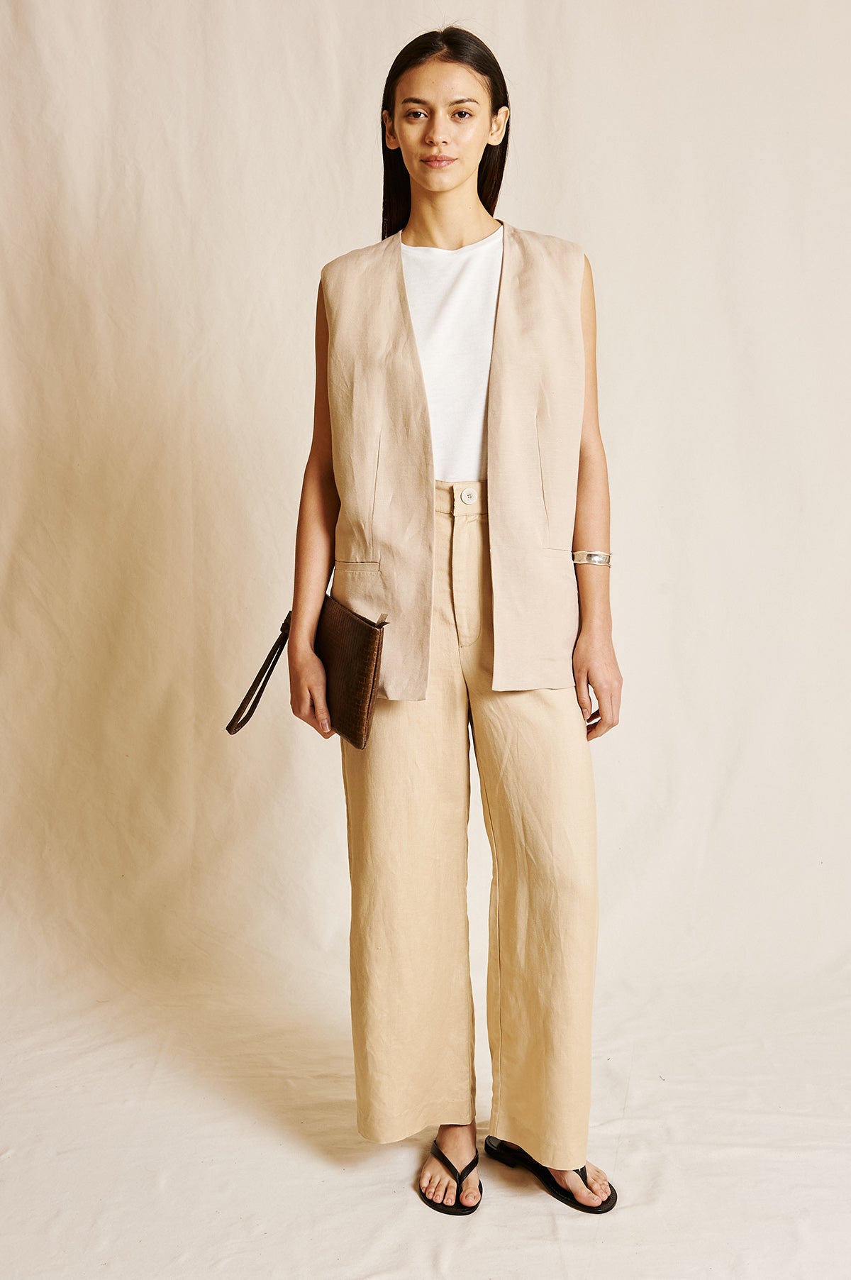 SARA LINEN TROUSERS BEIGE