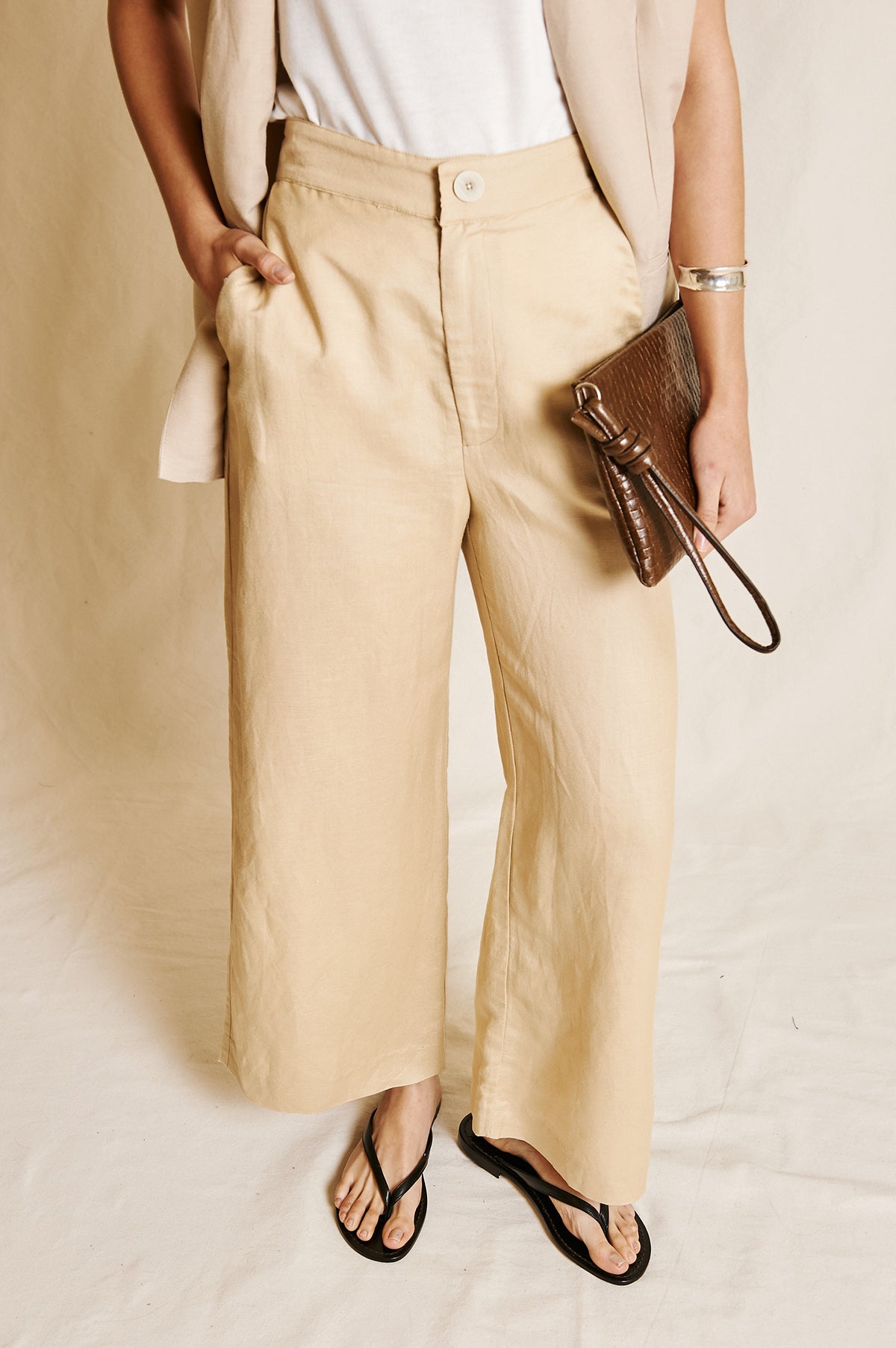 SARA LINEN TROUSERS BEIGE