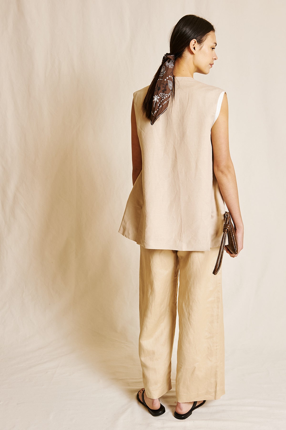 SARA LINEN TROUSERS BEIGE