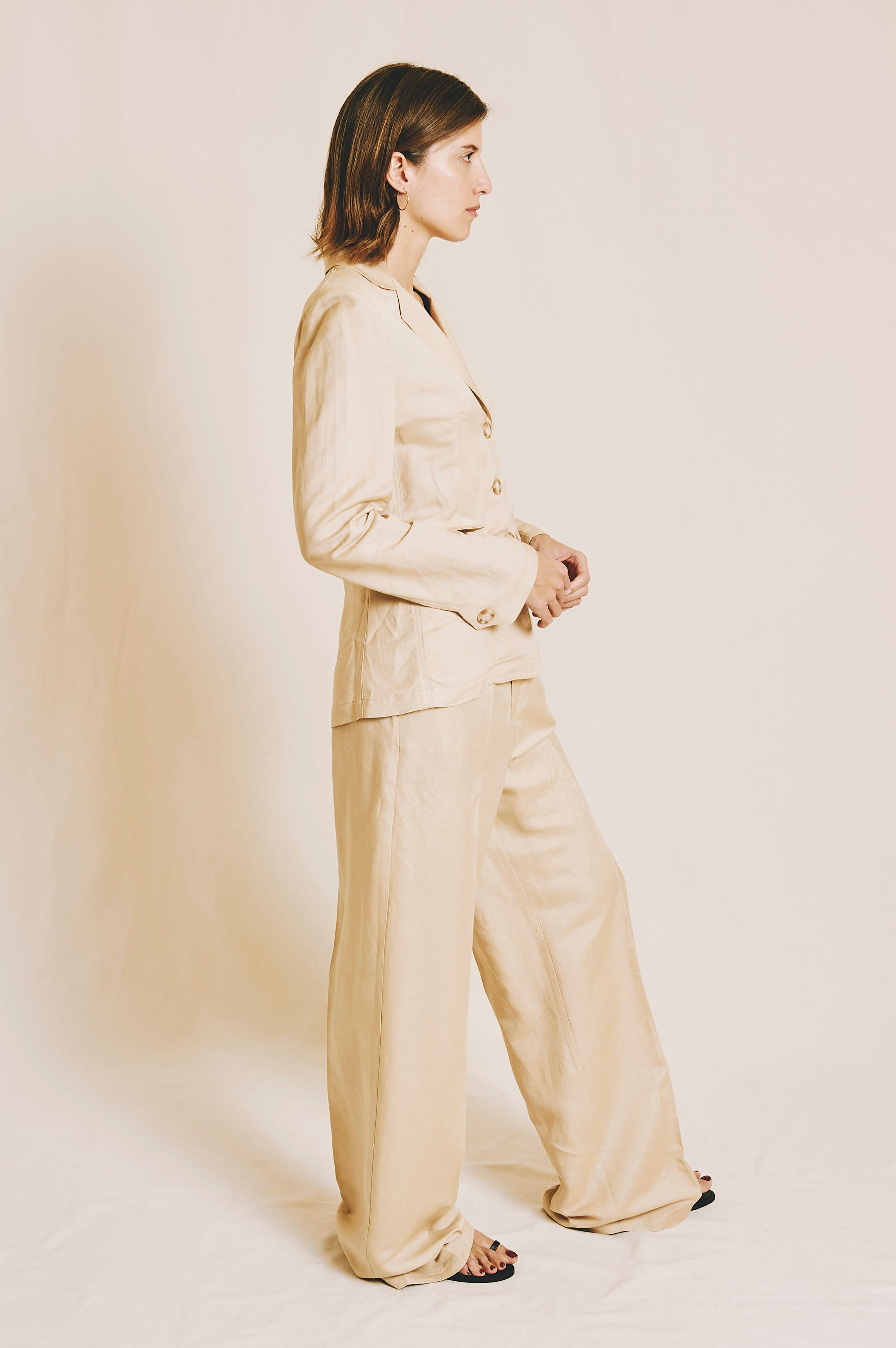 Essaouira Beige Linen Blazer