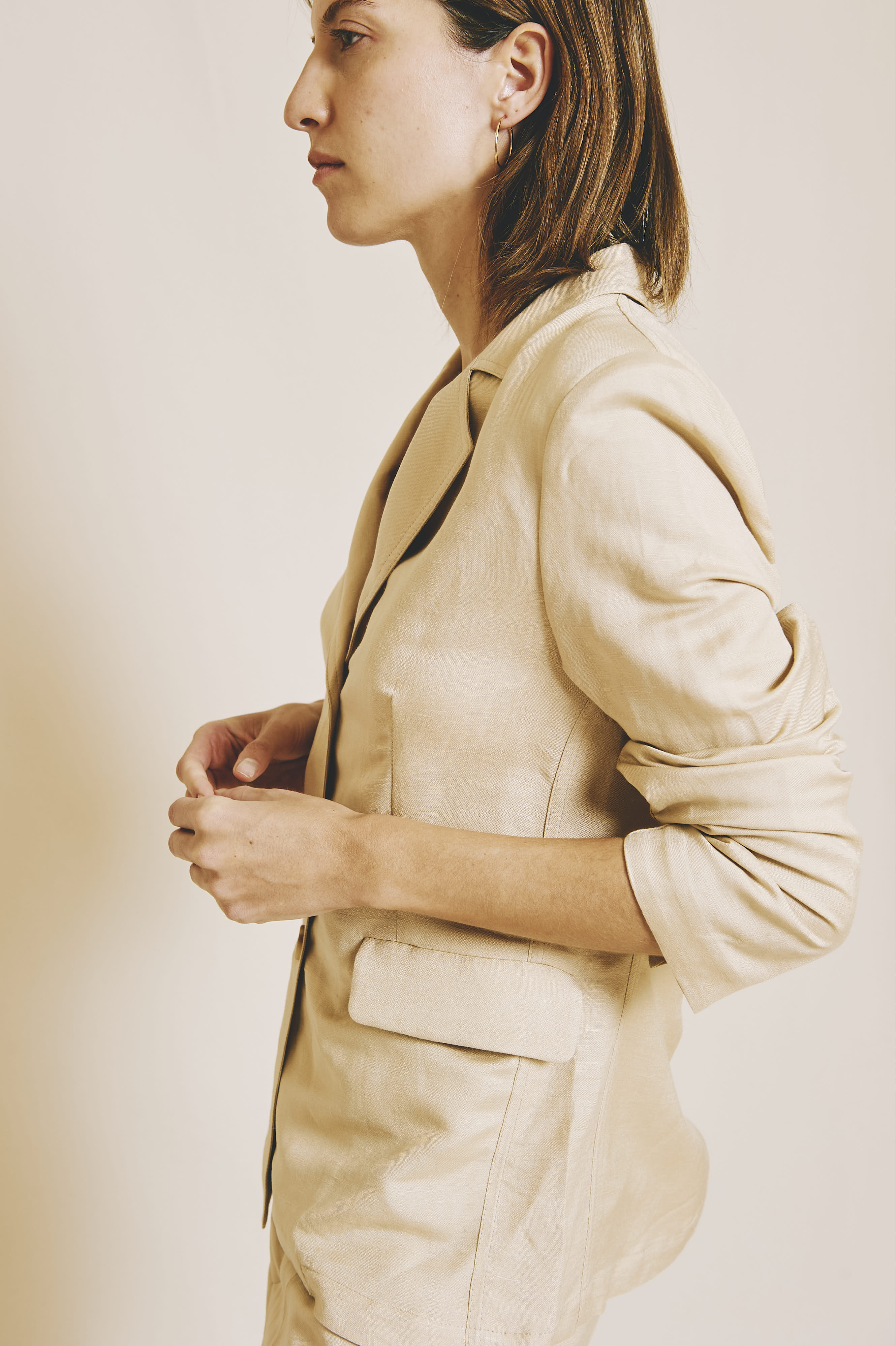 Essaouira Beige Linen Blazer