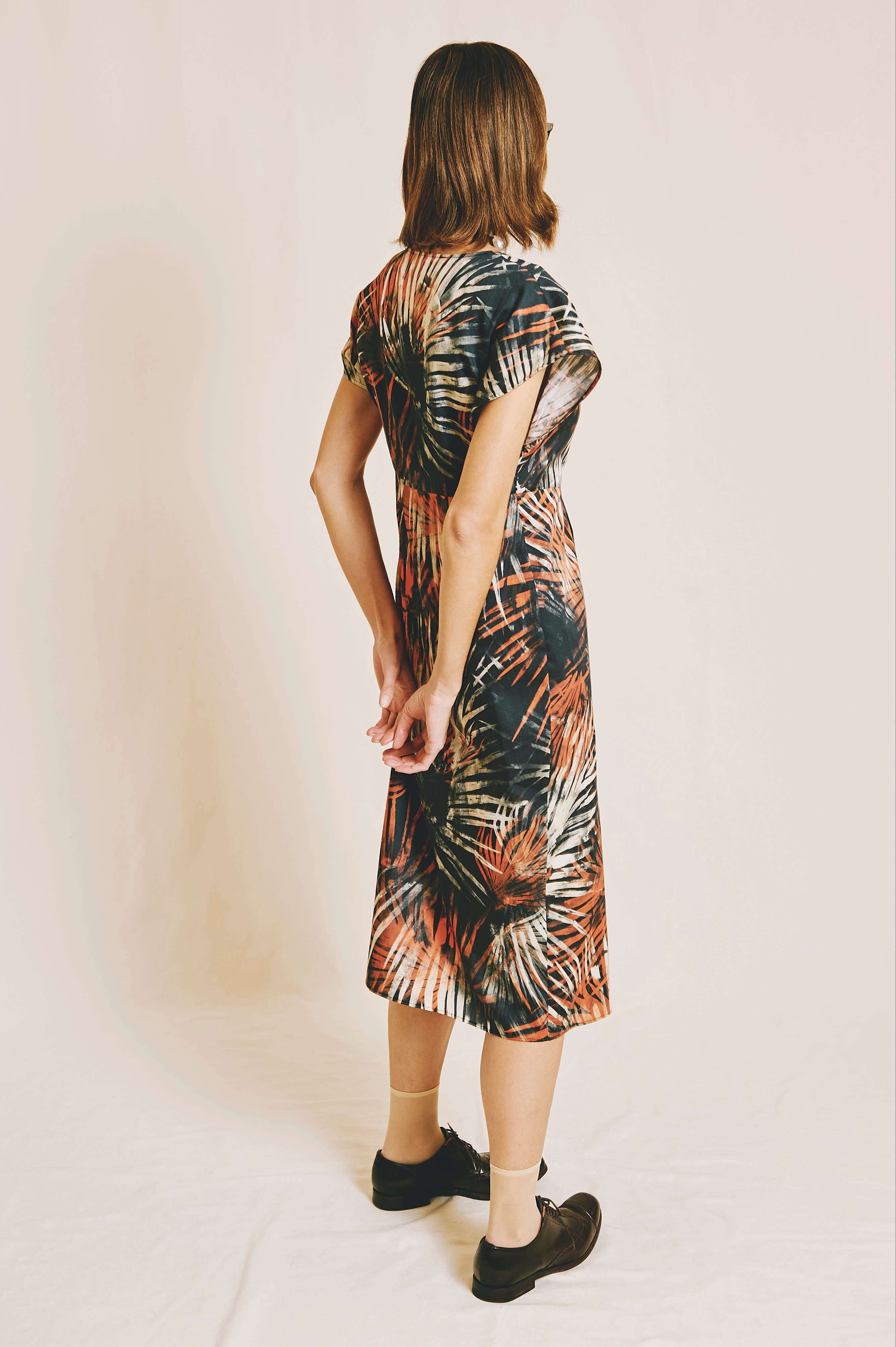 Doris Coral Palm Dress