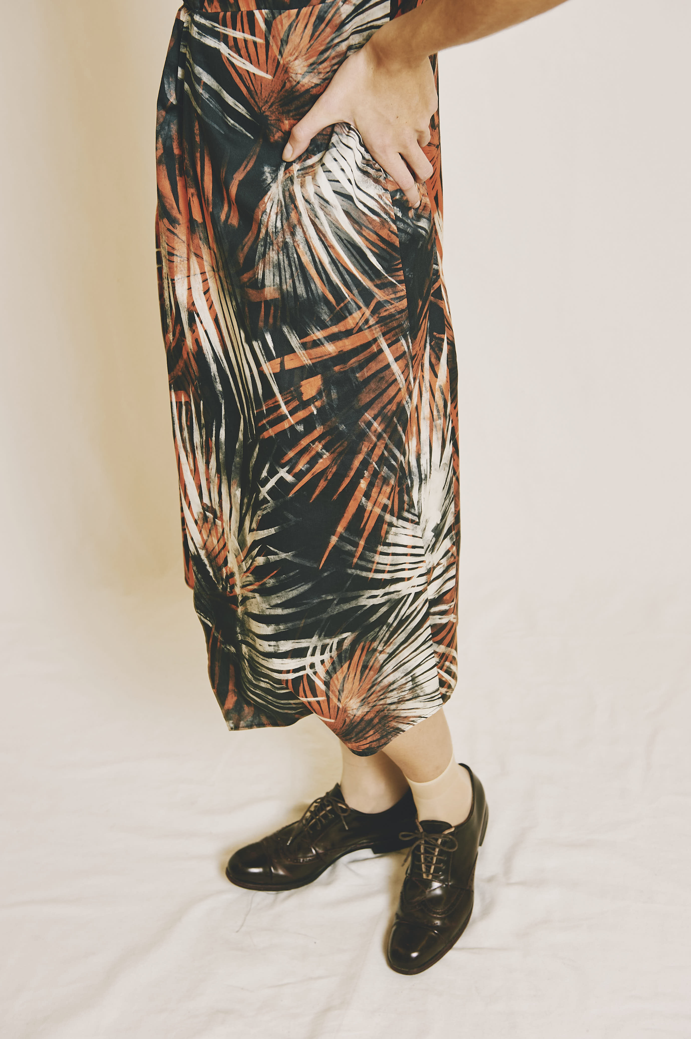 Doris Coral Palm Dress