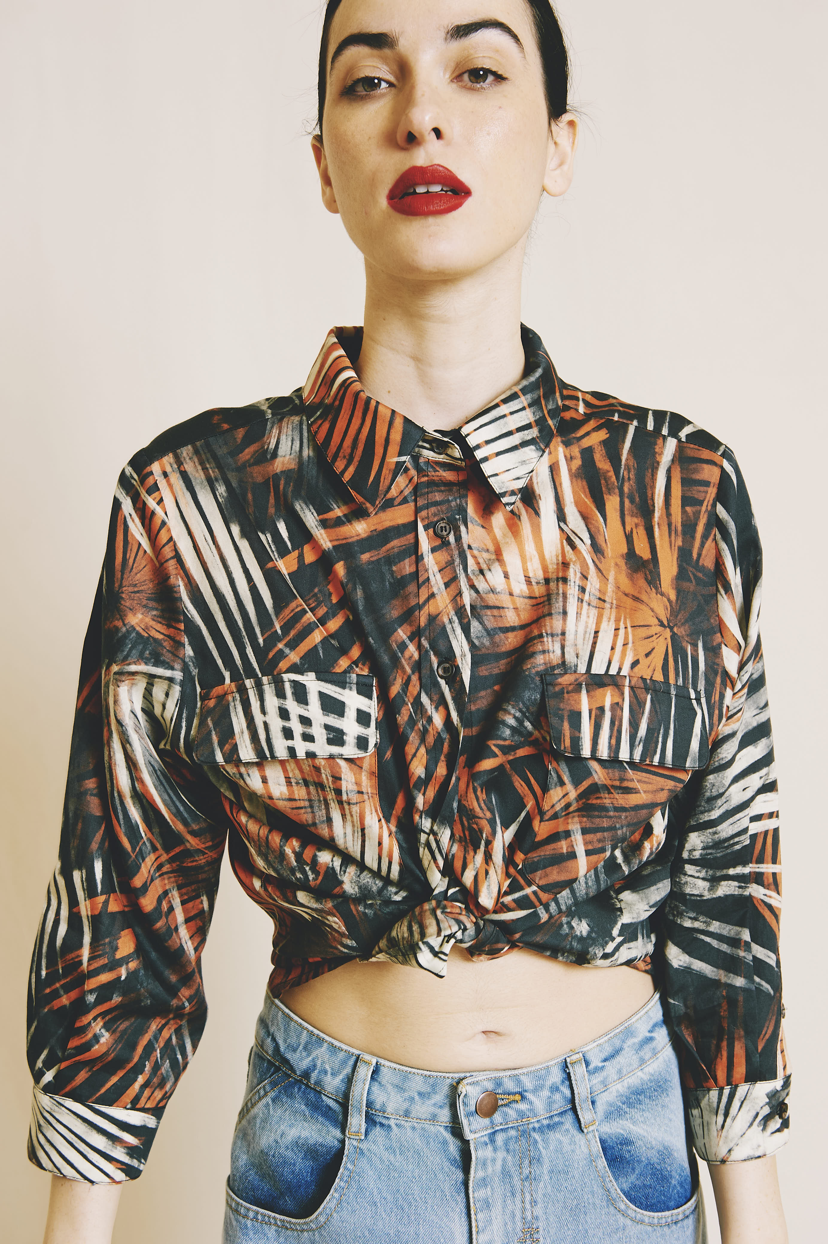 Farah Palm Tree Coral Shirt