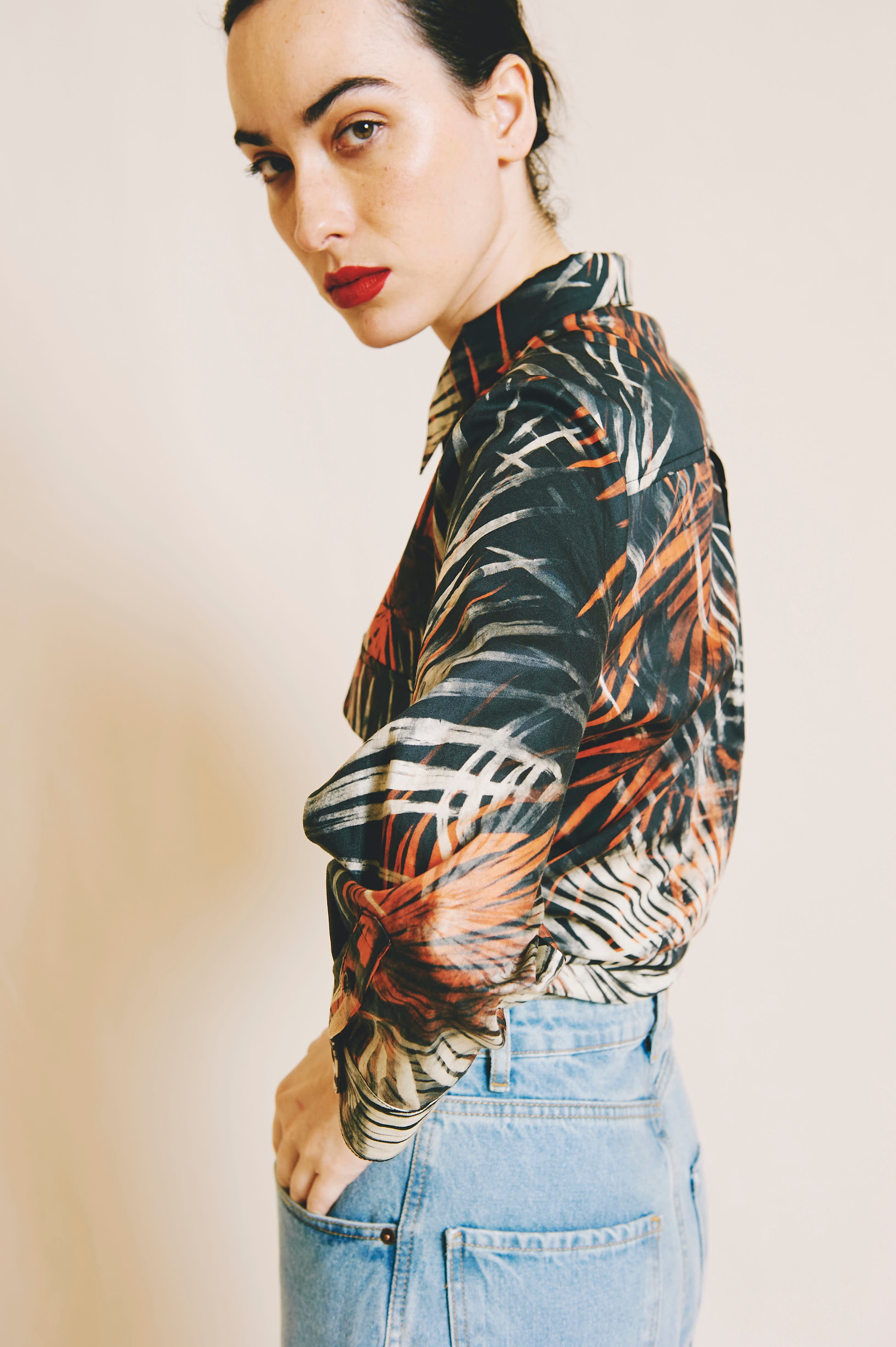 Farah Palm Tree Coral Shirt