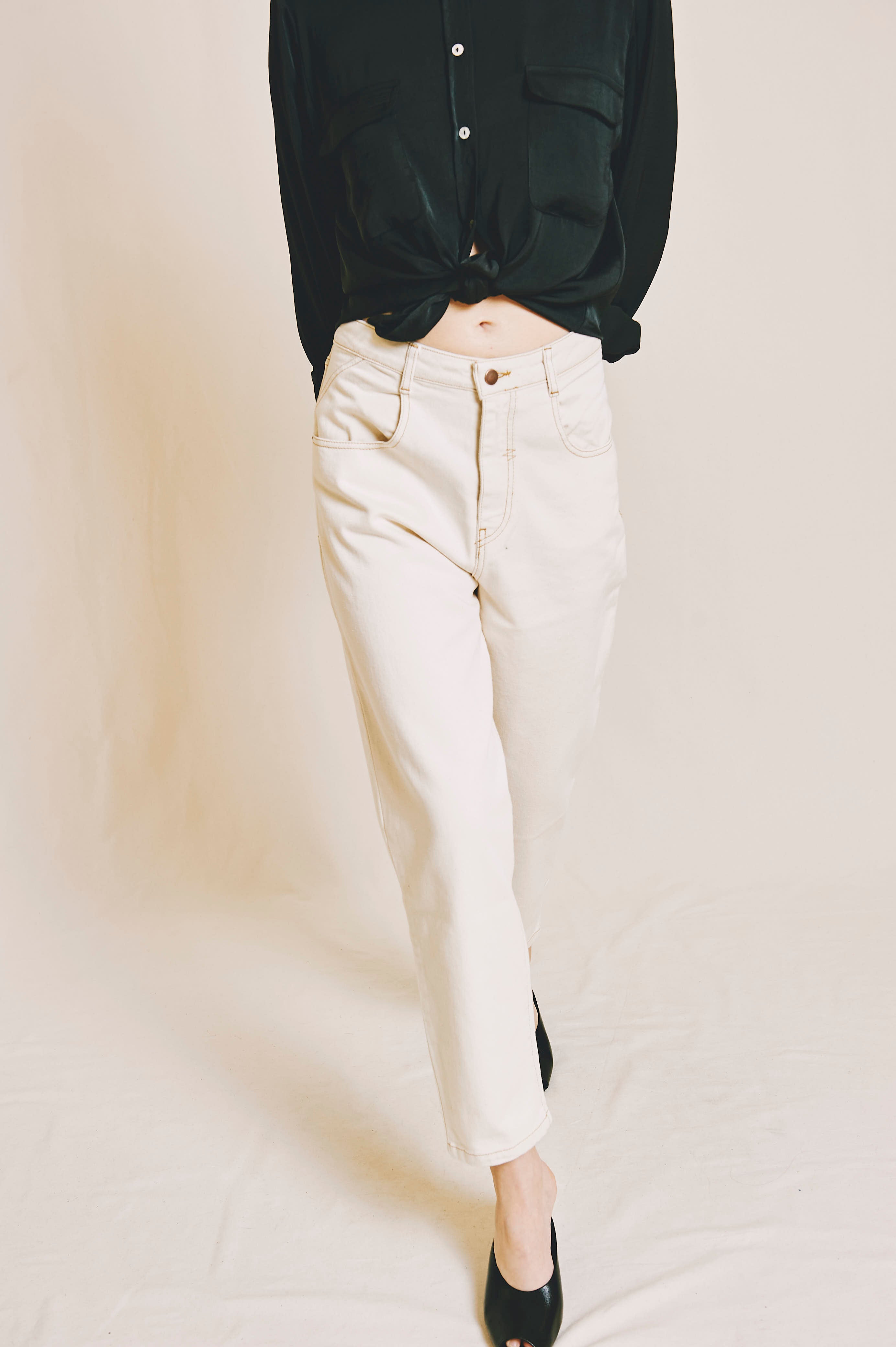 Siska Slouchy Ecru Jeans