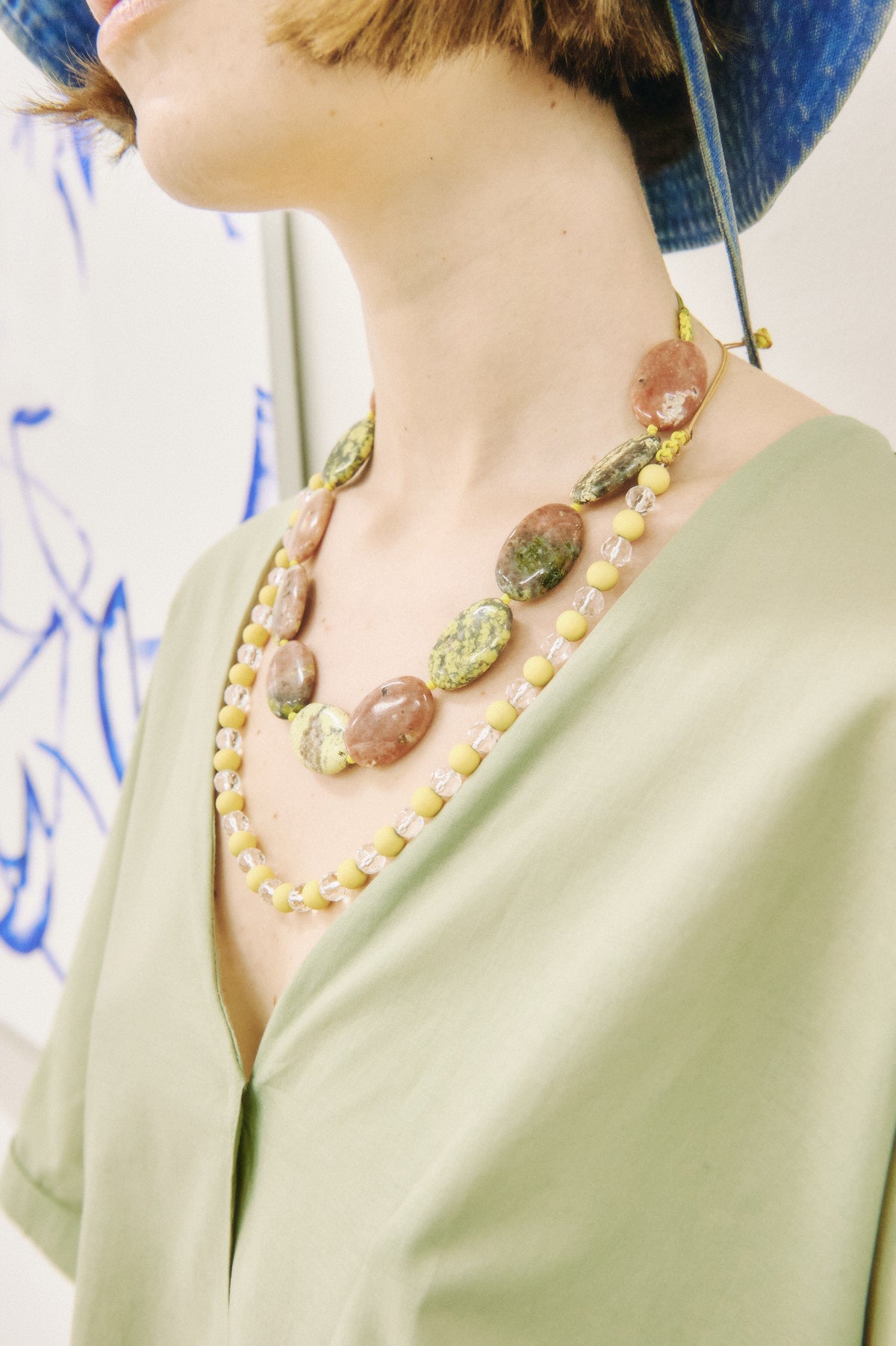 Collar O'glez Hematite Limón