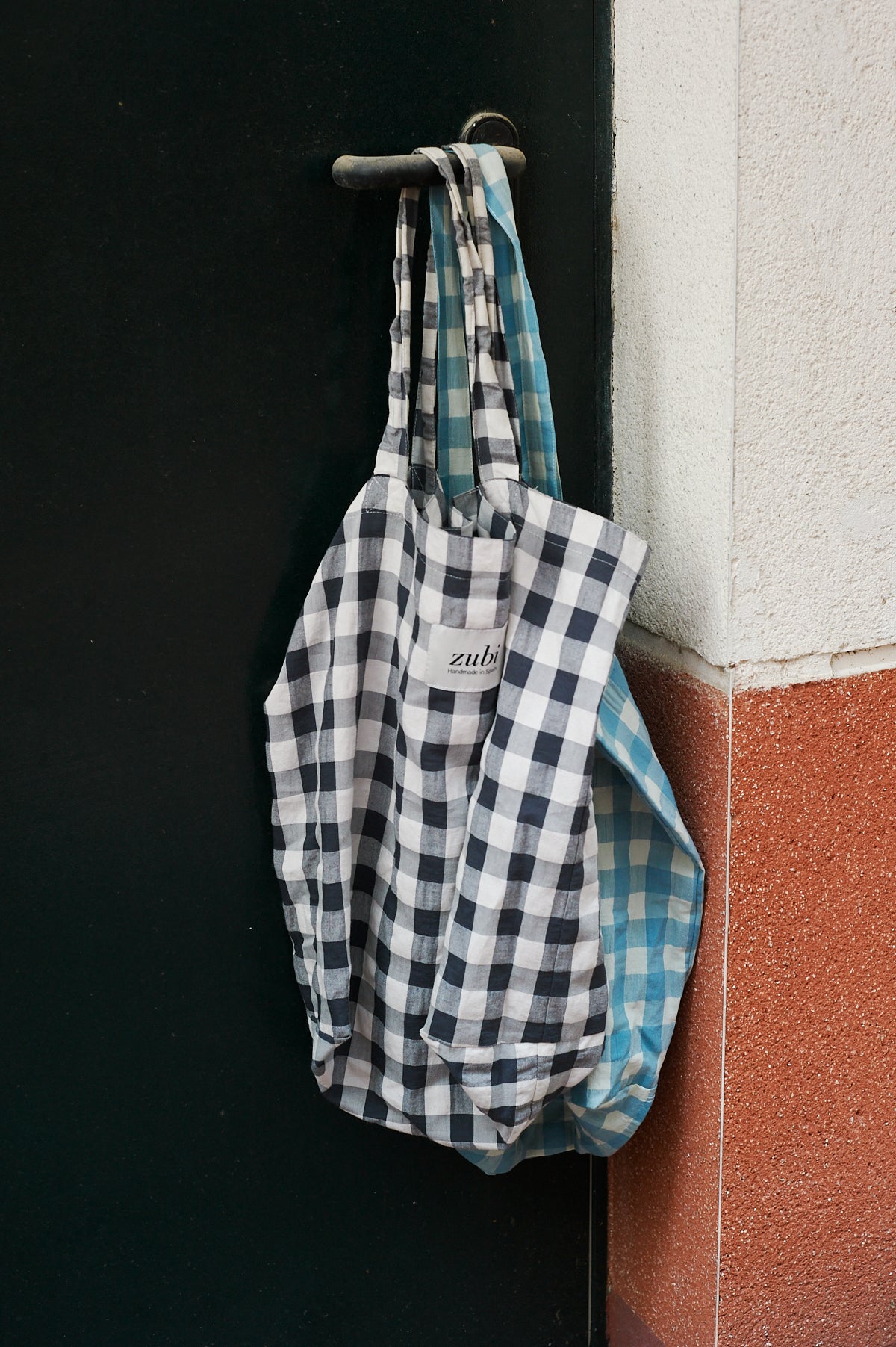 tote vichy canvas antracita