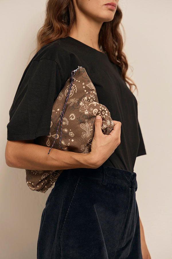 POUCH CANVAS BANDANA MARRÓN