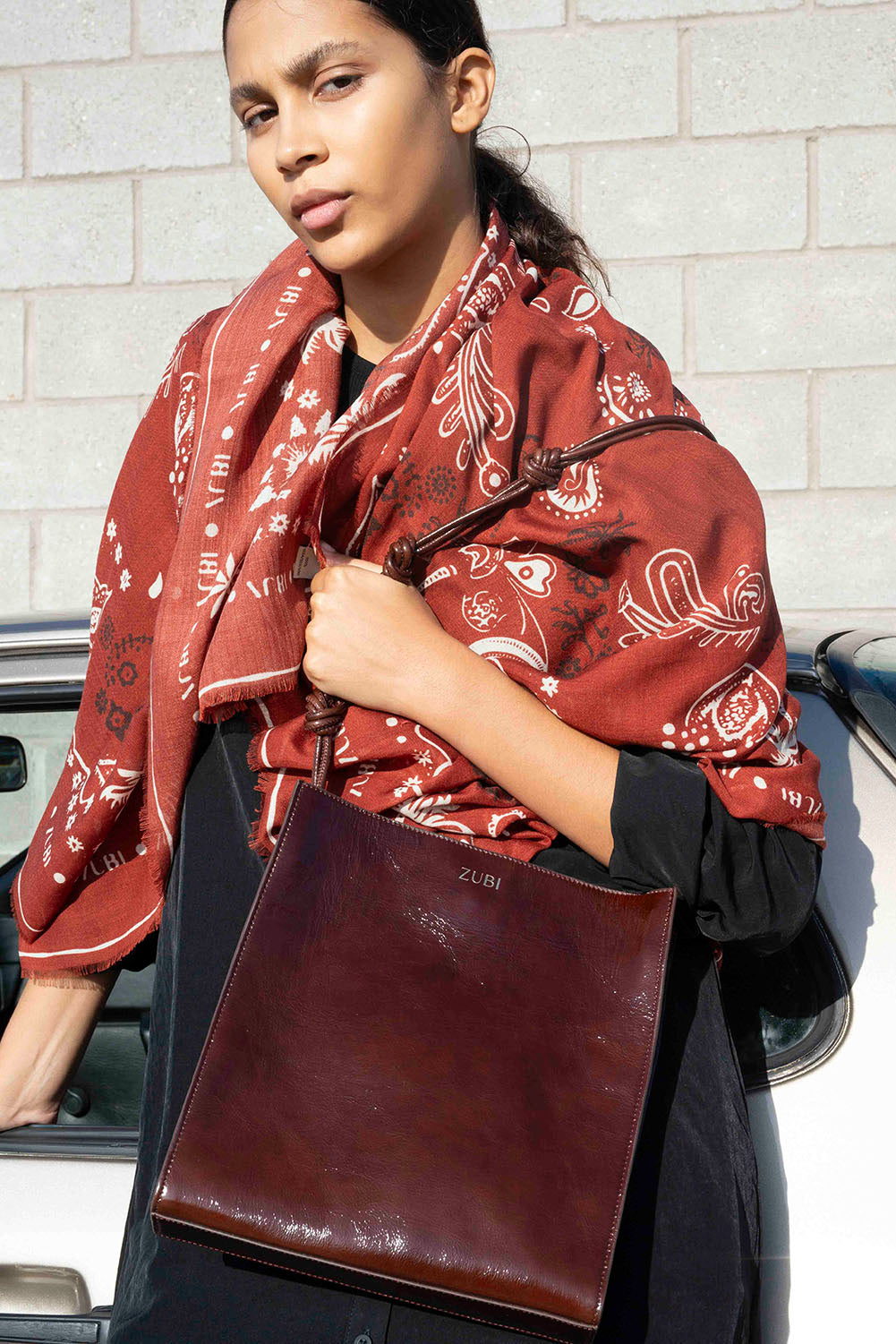 PAÑUELO LANA BANDANA GRANATE