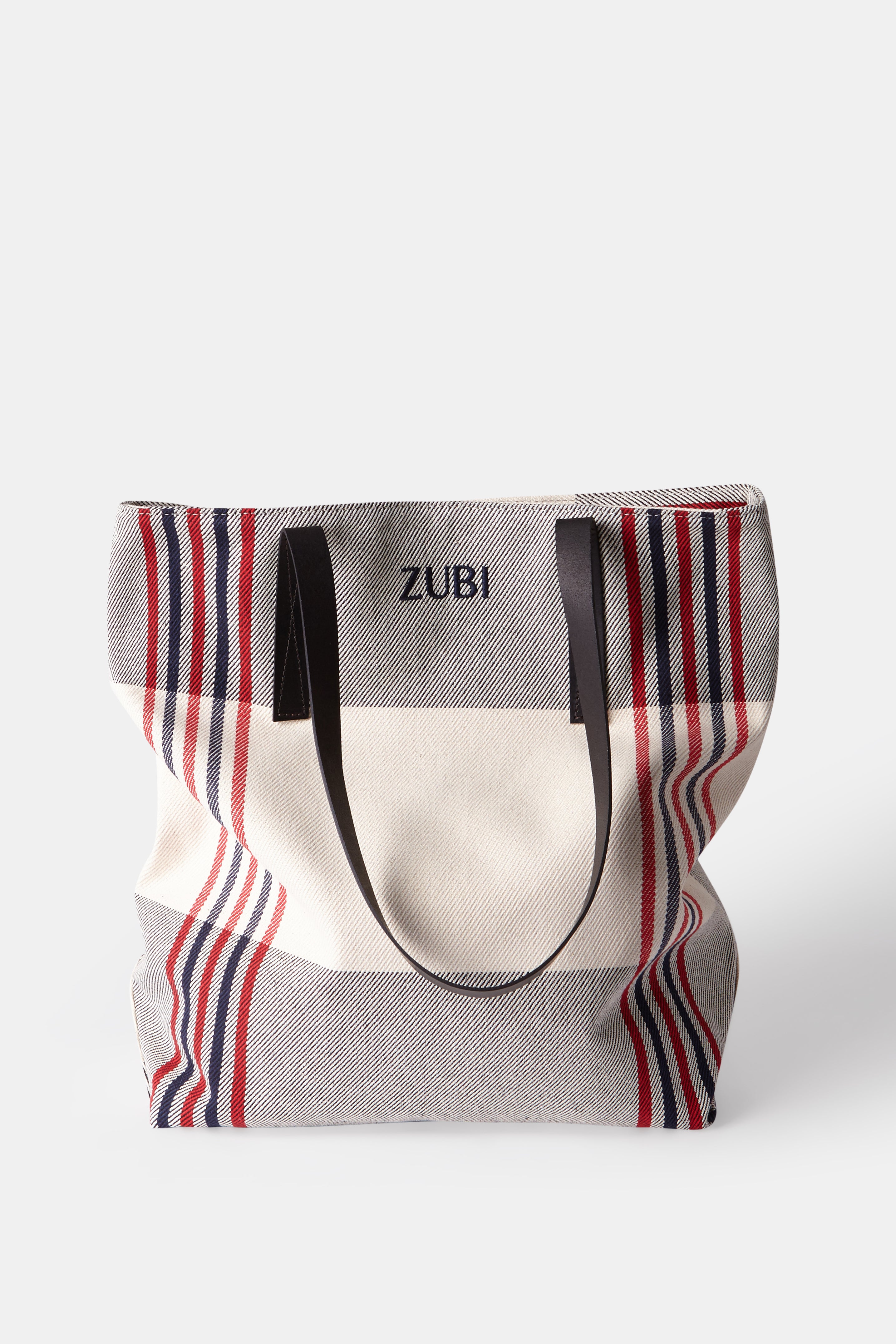 TOTE CUADROS ROJO Y AZUL