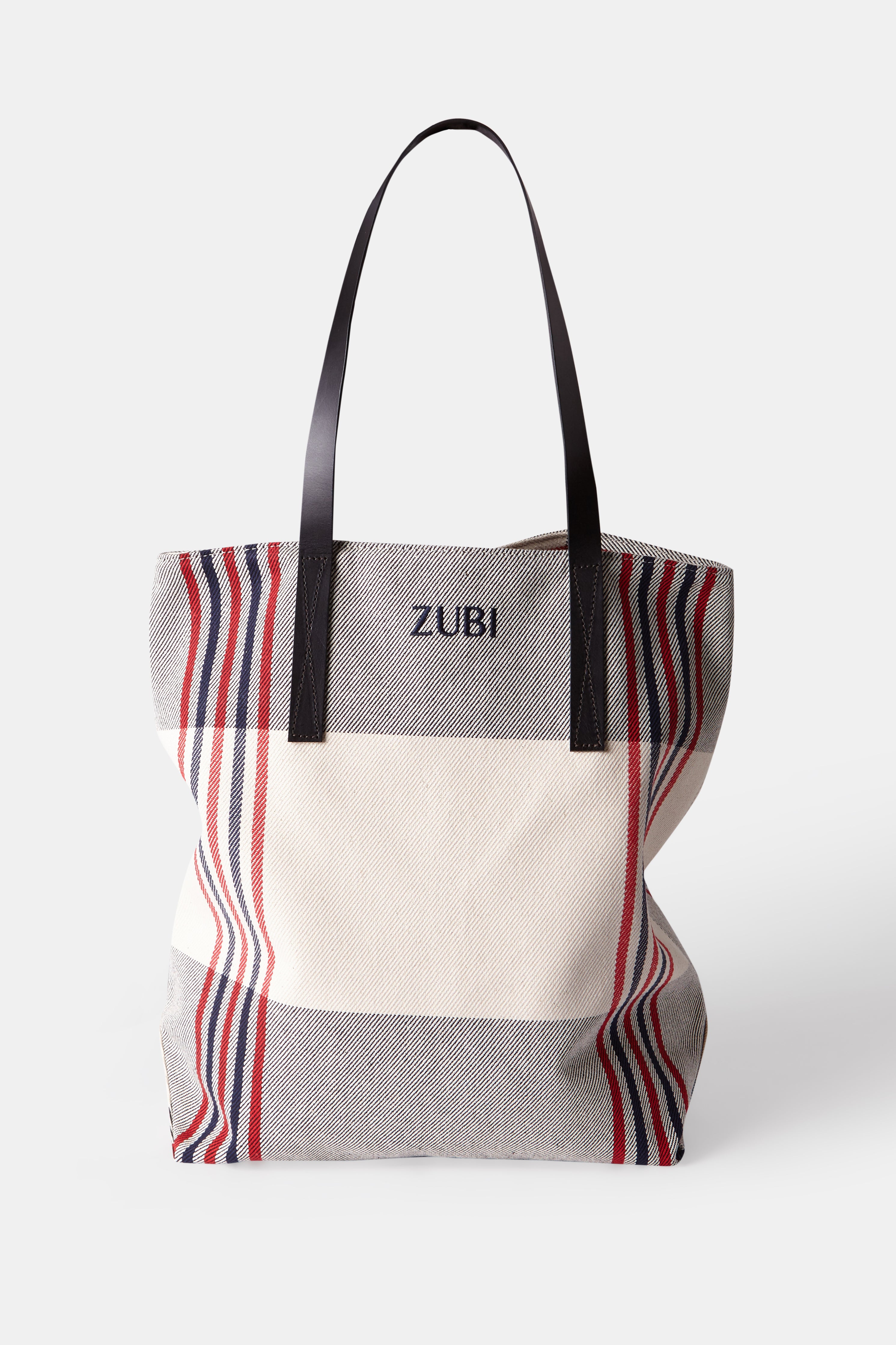 TOTE CUADROS ROJO Y AZUL