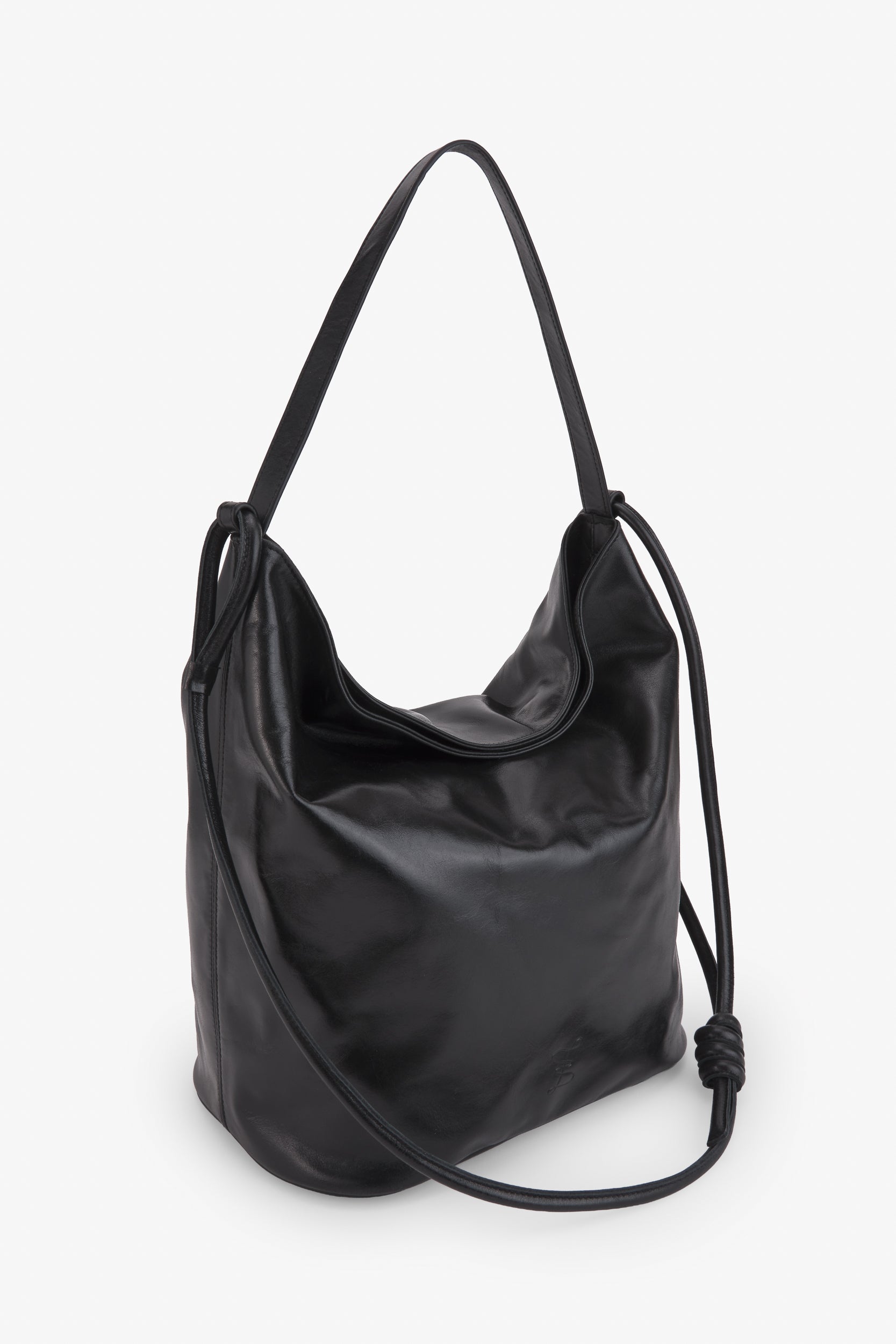 BOLSO CUBO L NEGRO ANILINA