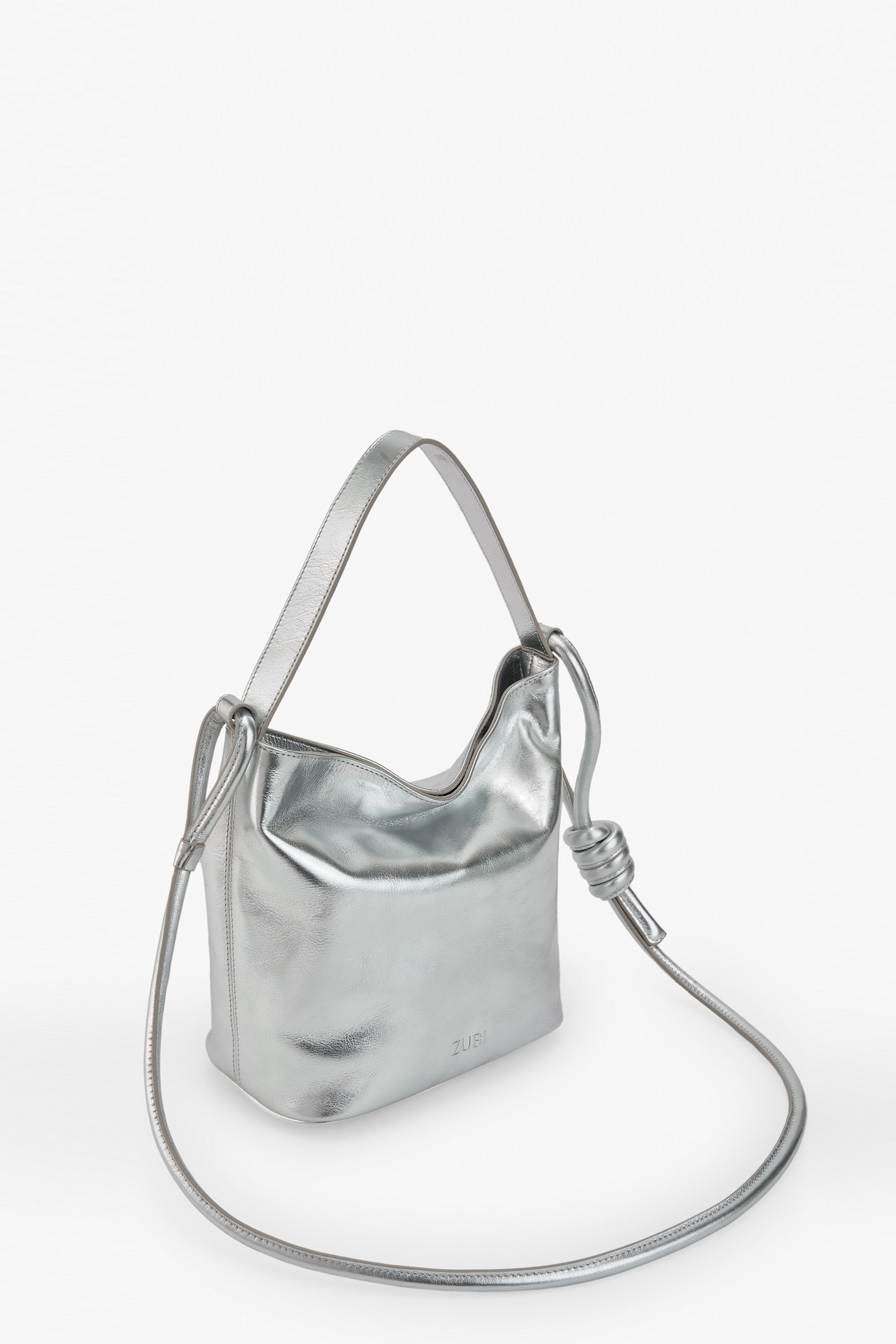 BOLSO CUBO M PLATEADO