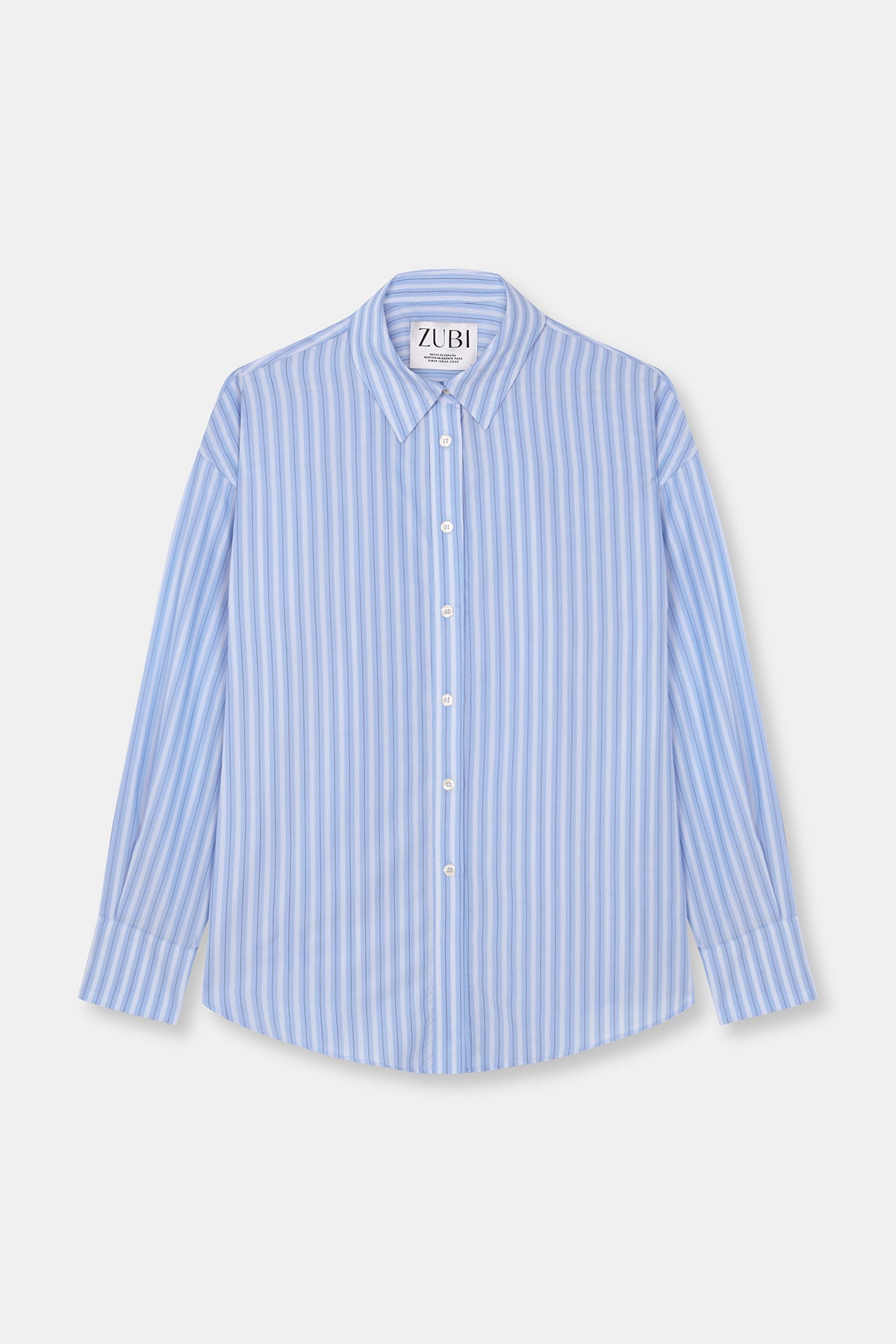camisa de rayas azul de ZUBI