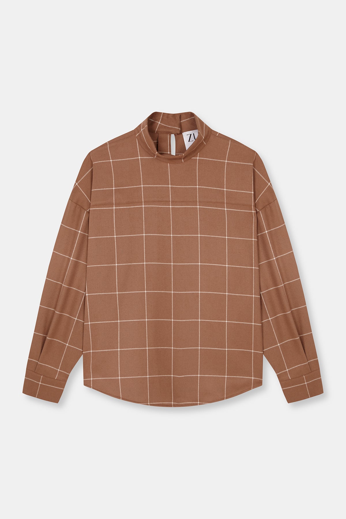 camisa cuello alto de cuadros de ZUBI