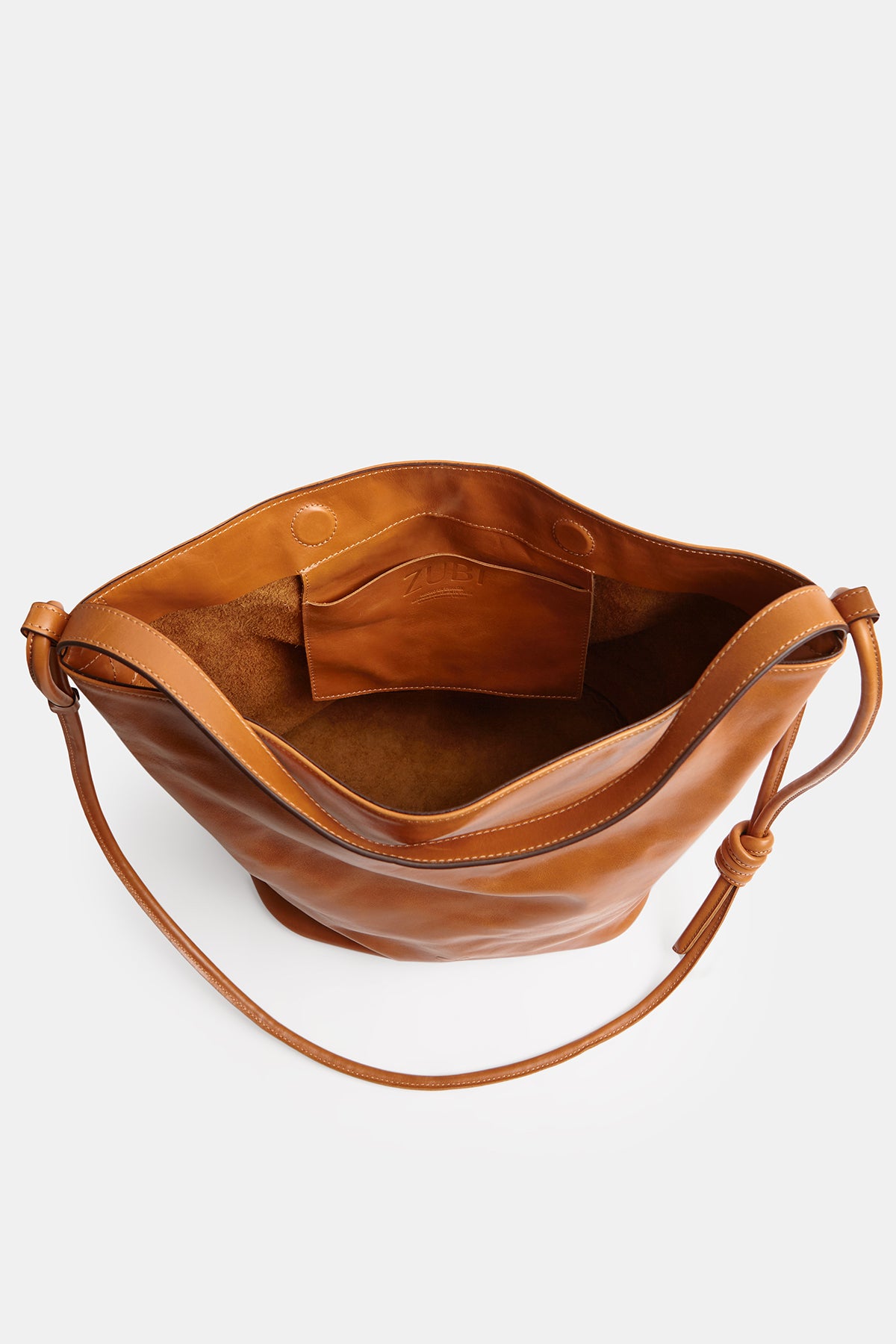 BOLSO CUBO L COGNAC ANILINA