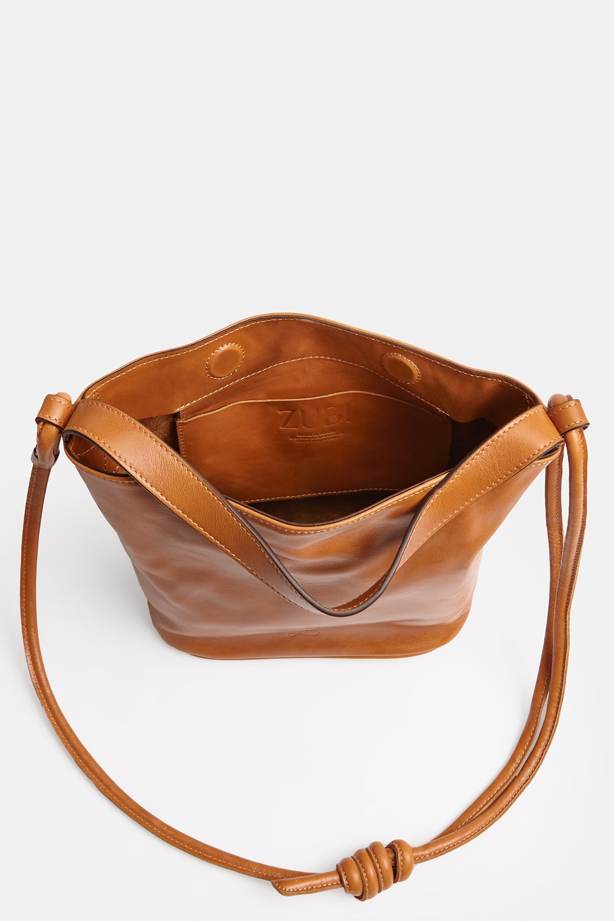 BOLSO CUBO M COGNAC ANILINA