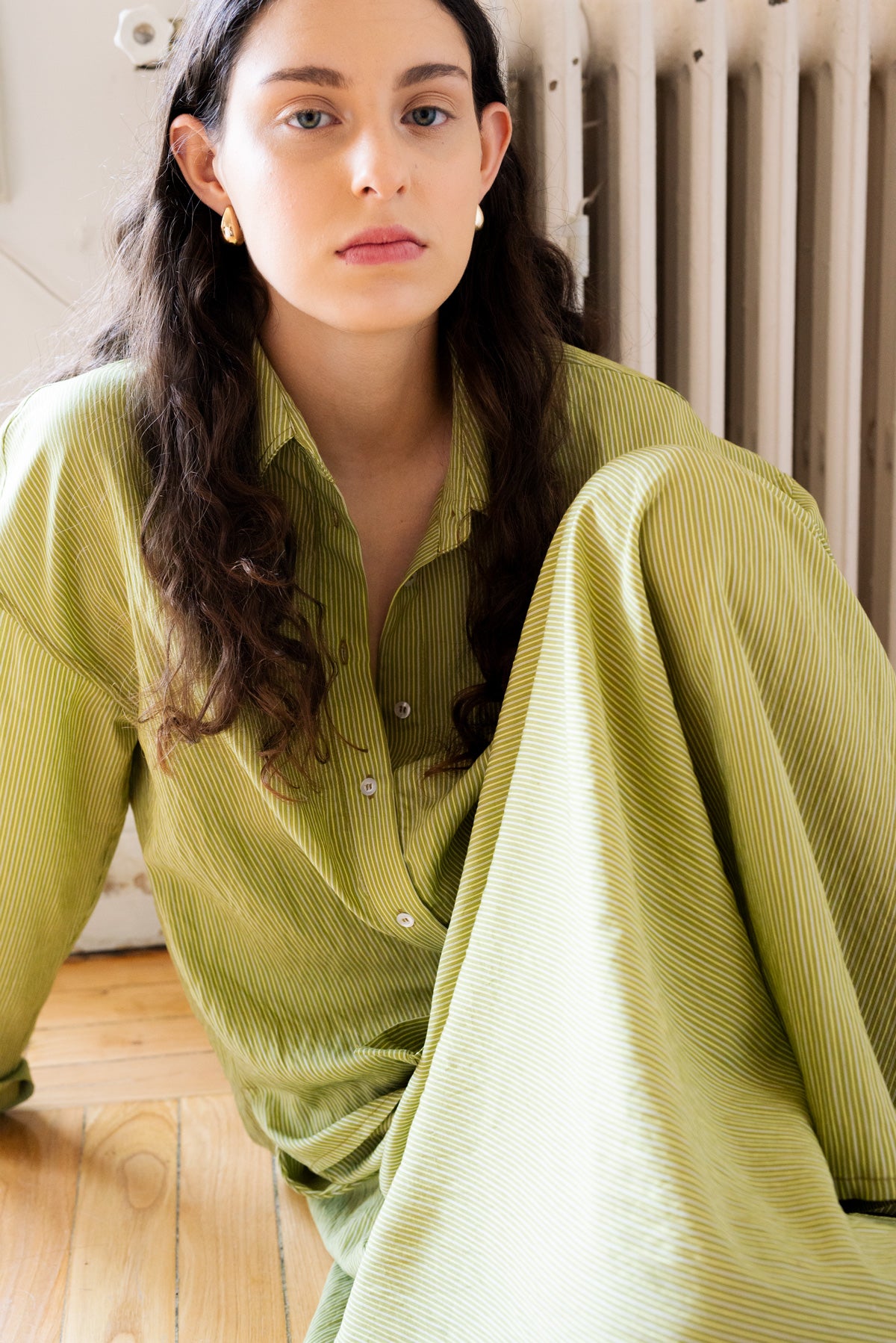 camisa verde de rayas de ZUBI