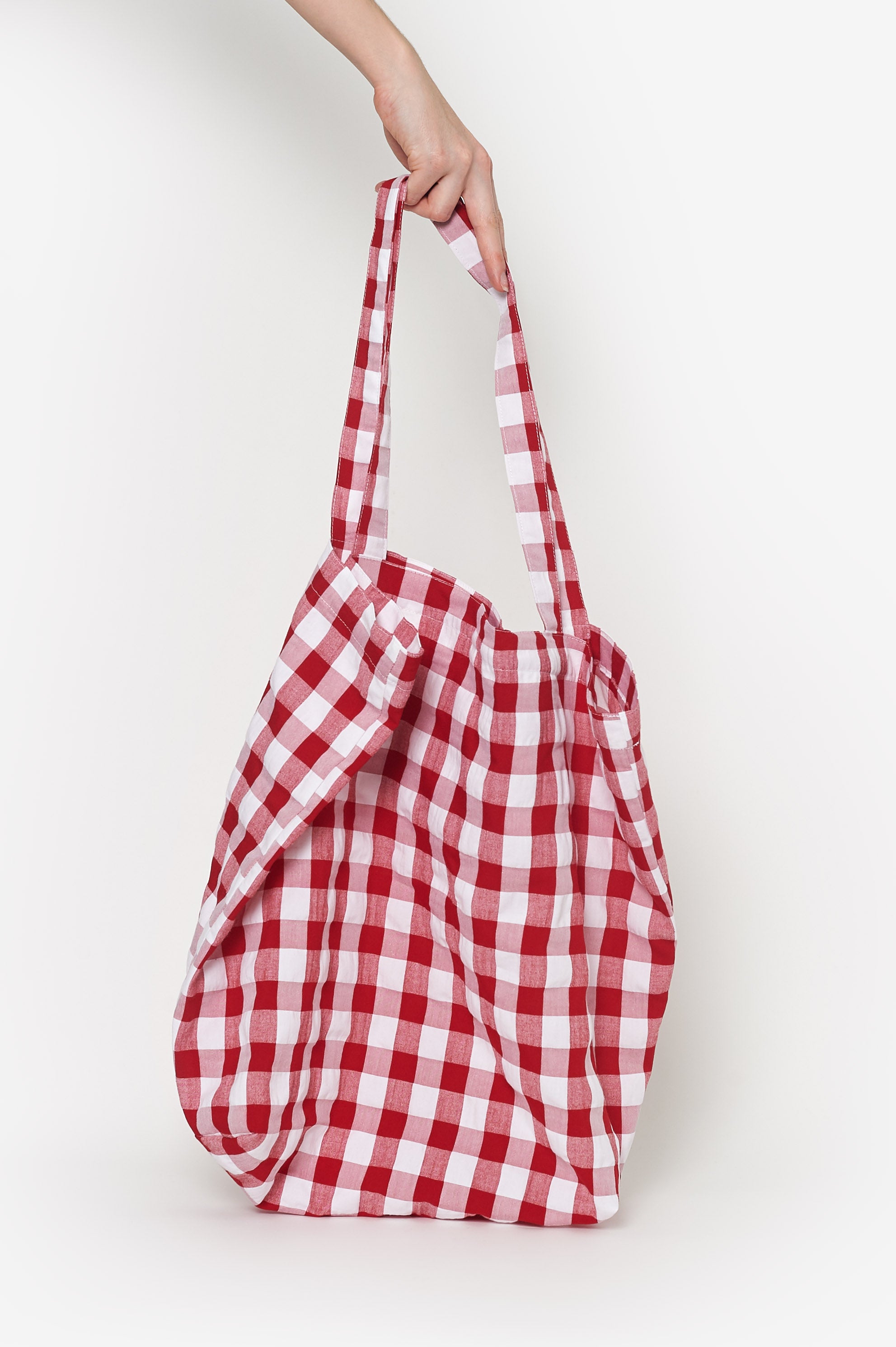 tote vichy canvas rojo
