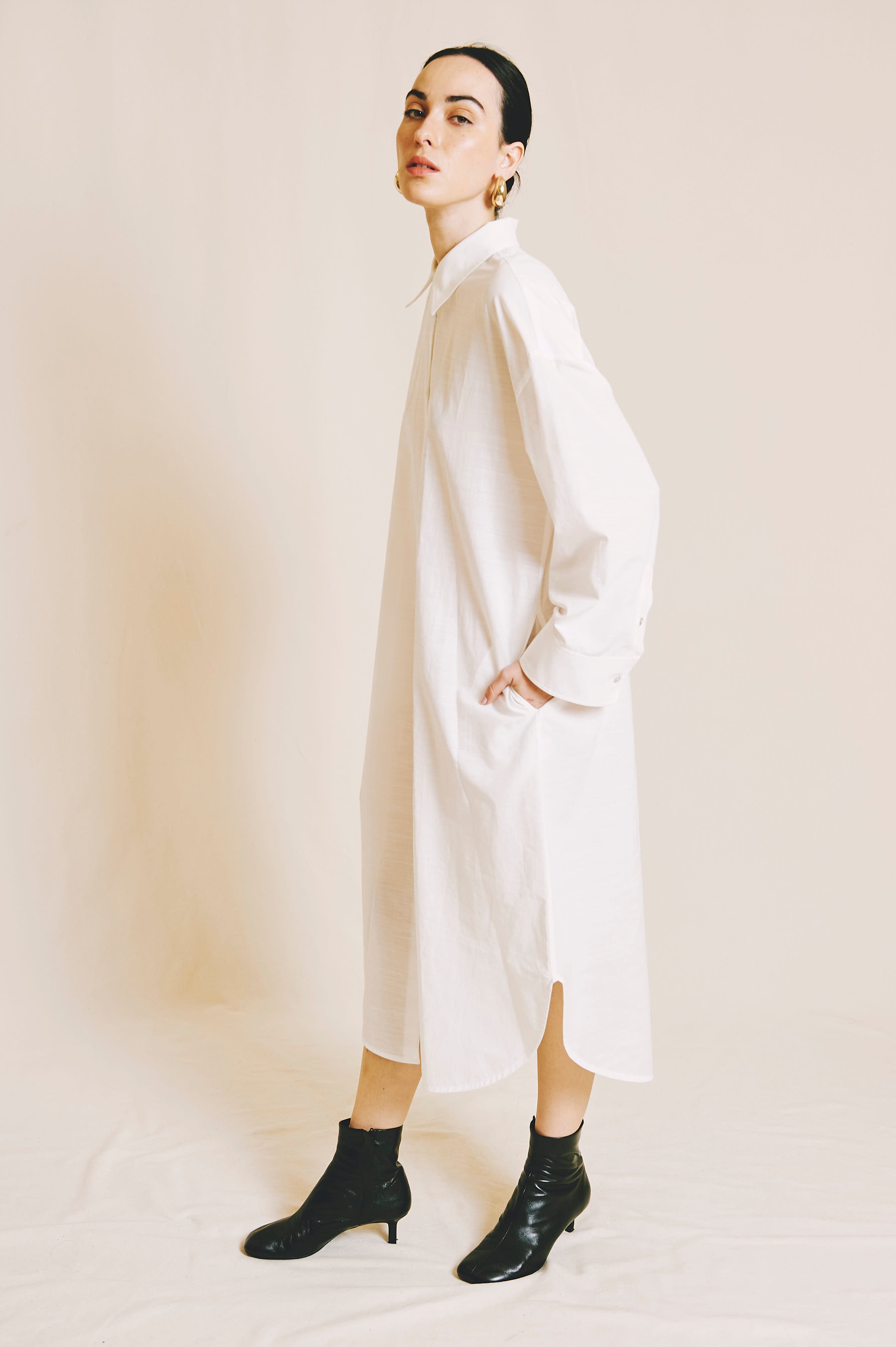 Laila White Shirt Dress