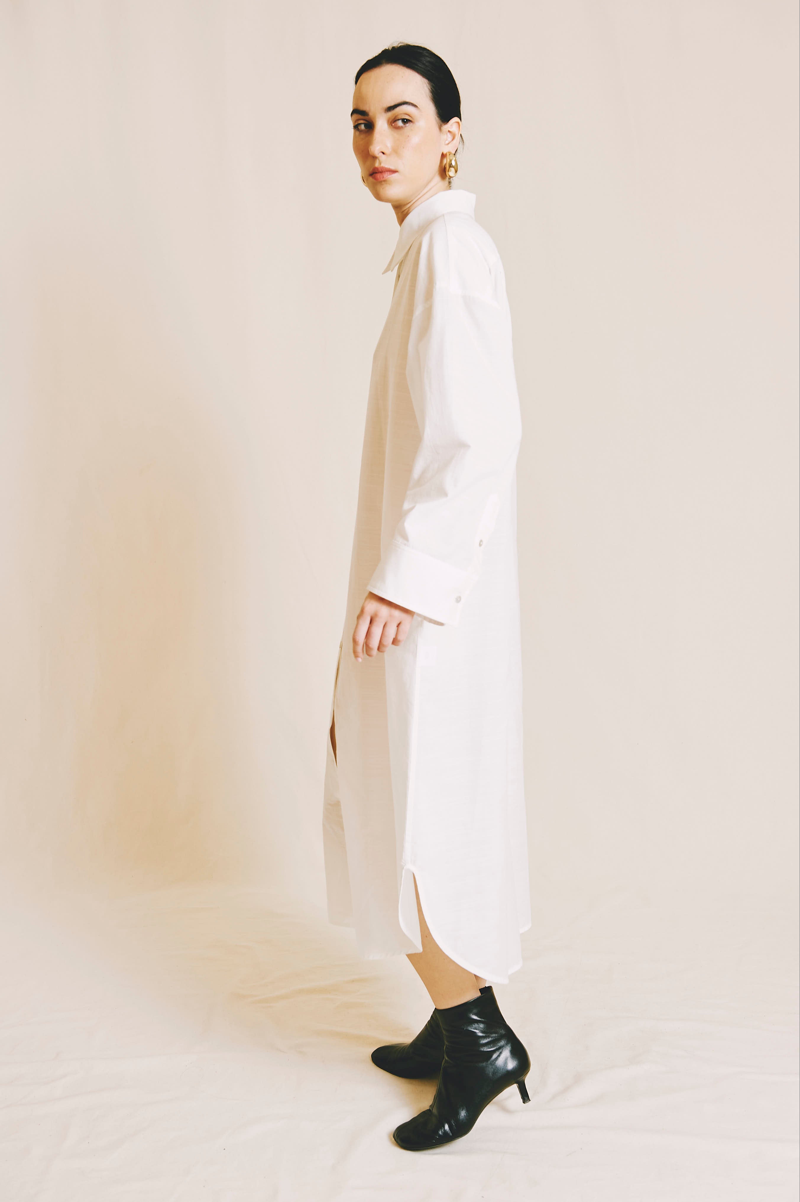 Laila White Shirt Dress