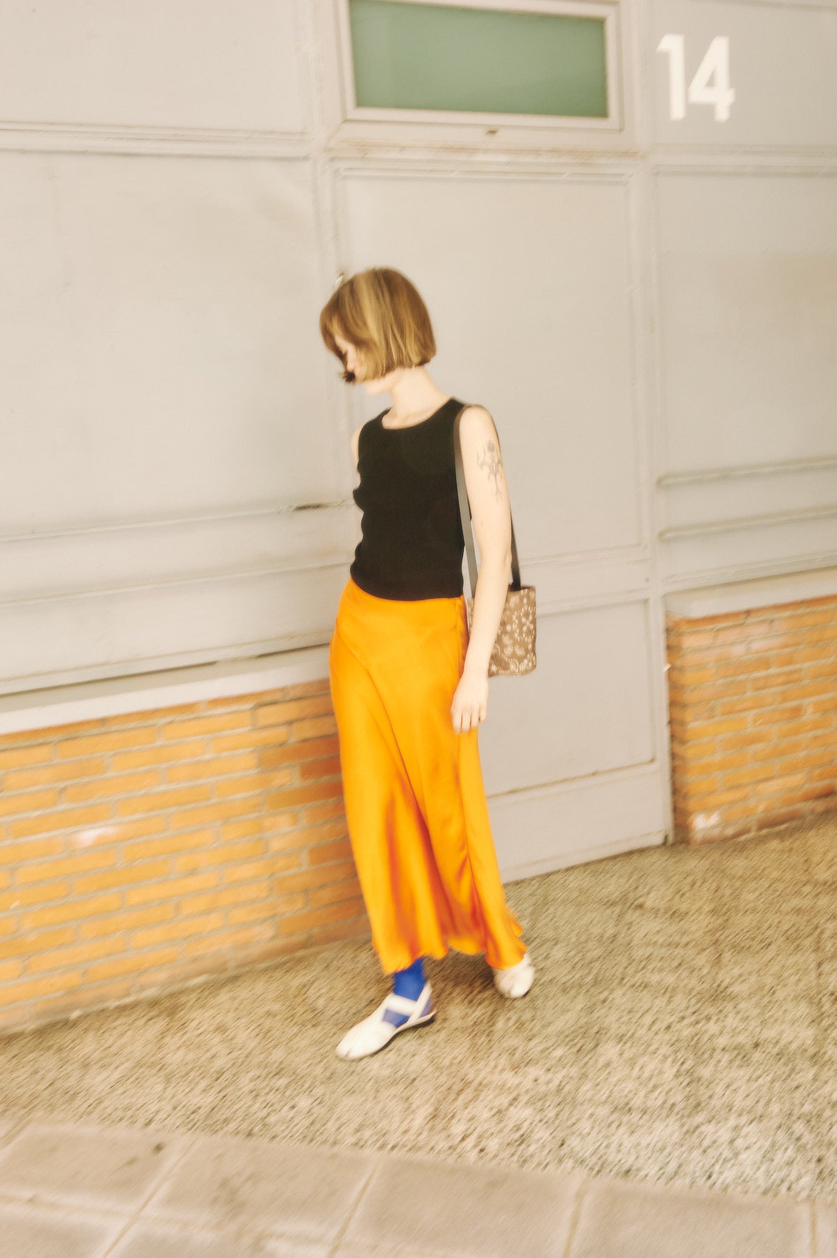 CAROLYN ORANGE SKIRT