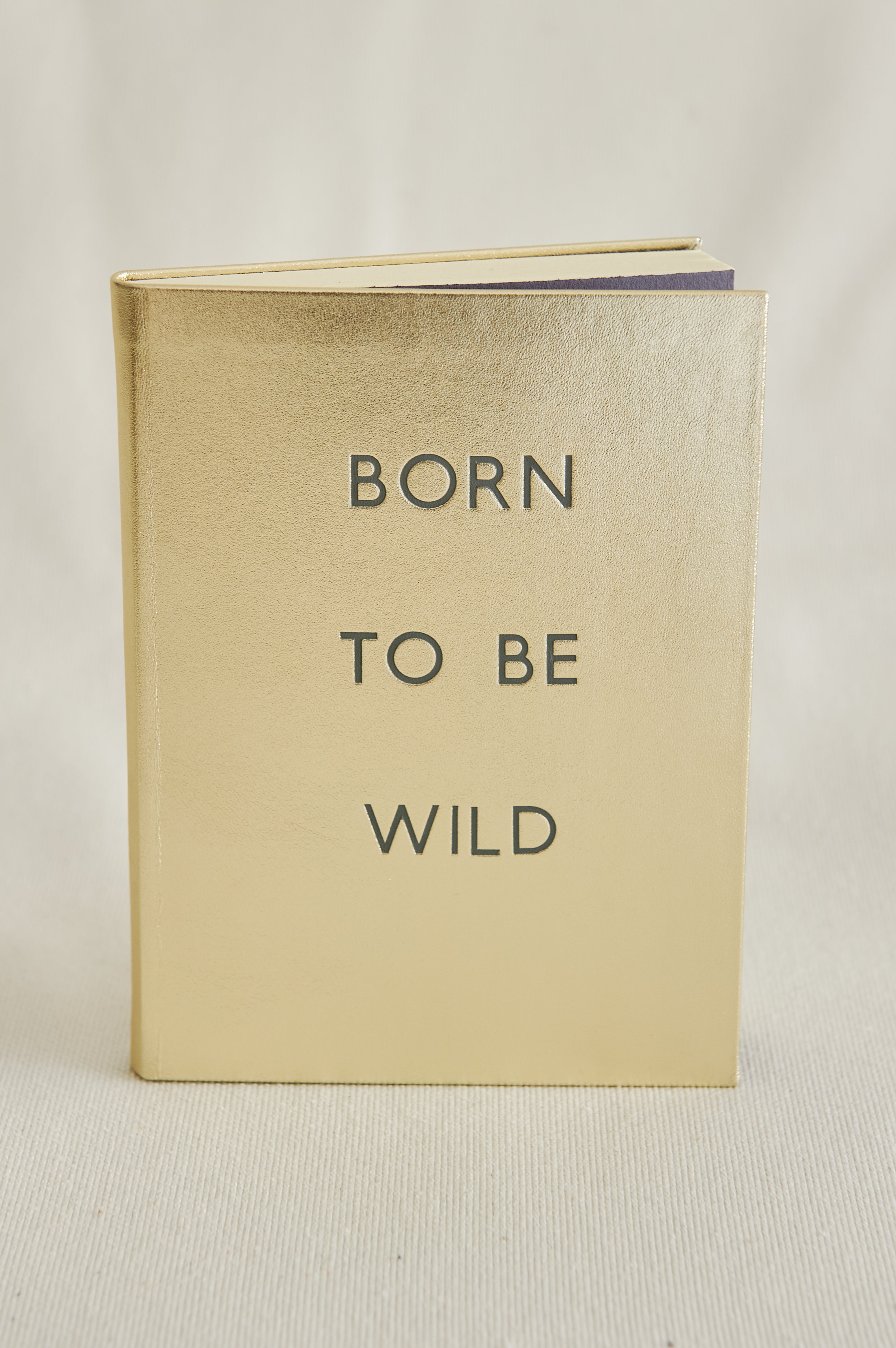 CUADERNO PIEL DORADO "BORN TO BE WILD"