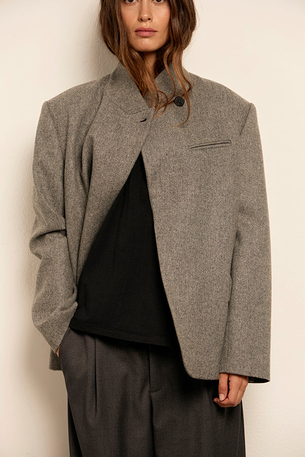 blazer gris otoño 2026