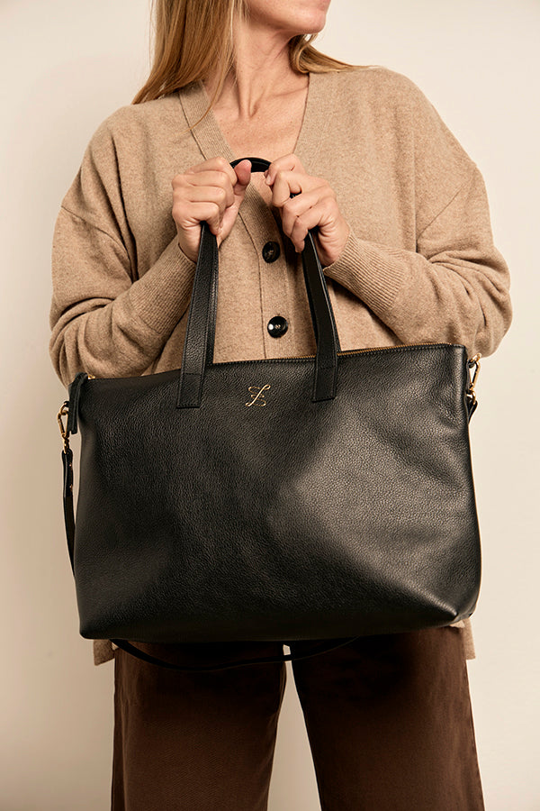 bolso piel negro