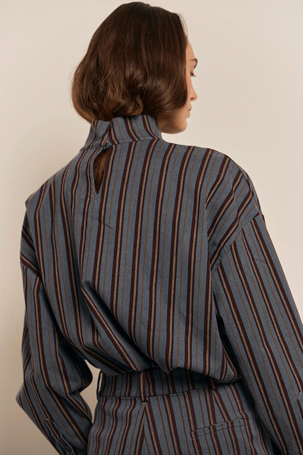 TILDUCHA CAMISA CUELLO ALTO QUADRETTI BISCOTTO