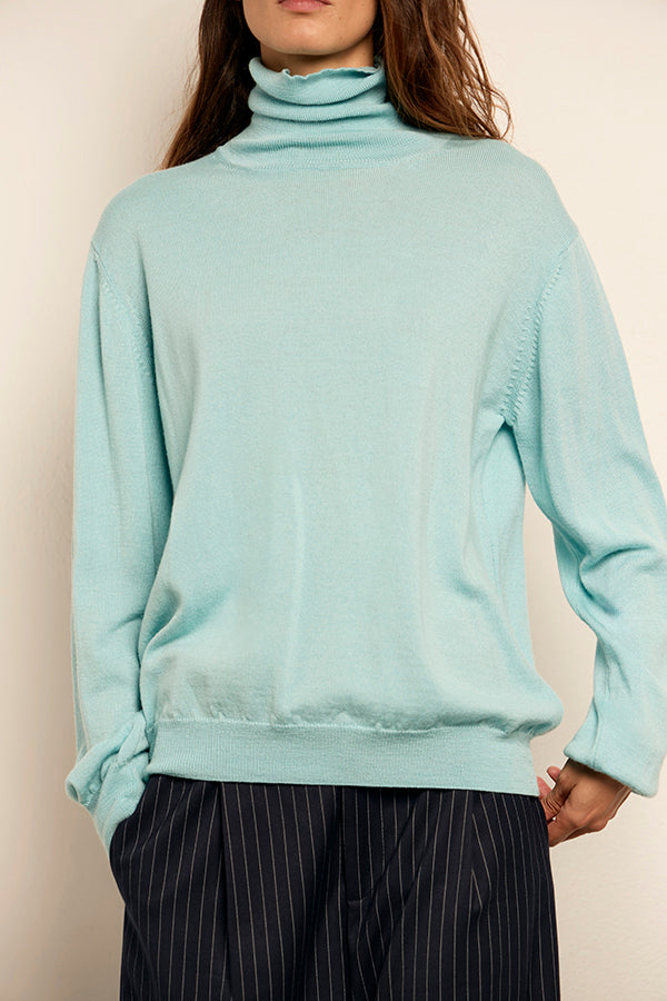 INESSA JERSEY CUELLO CISNE TURQUESA