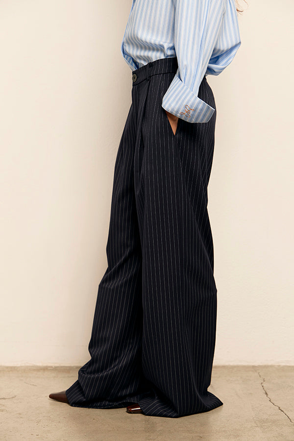 pantalón amplio azul
