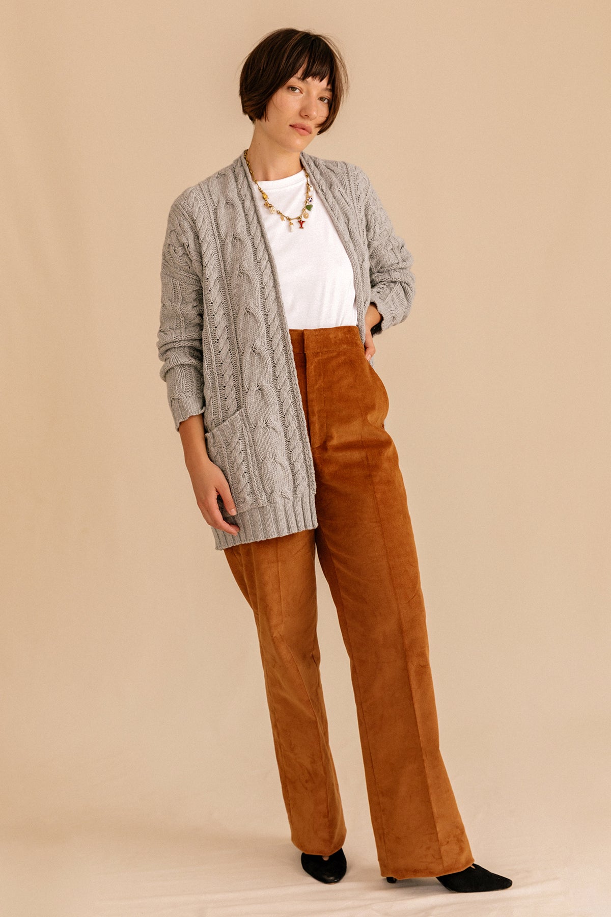 Jimena camel corduroy pants