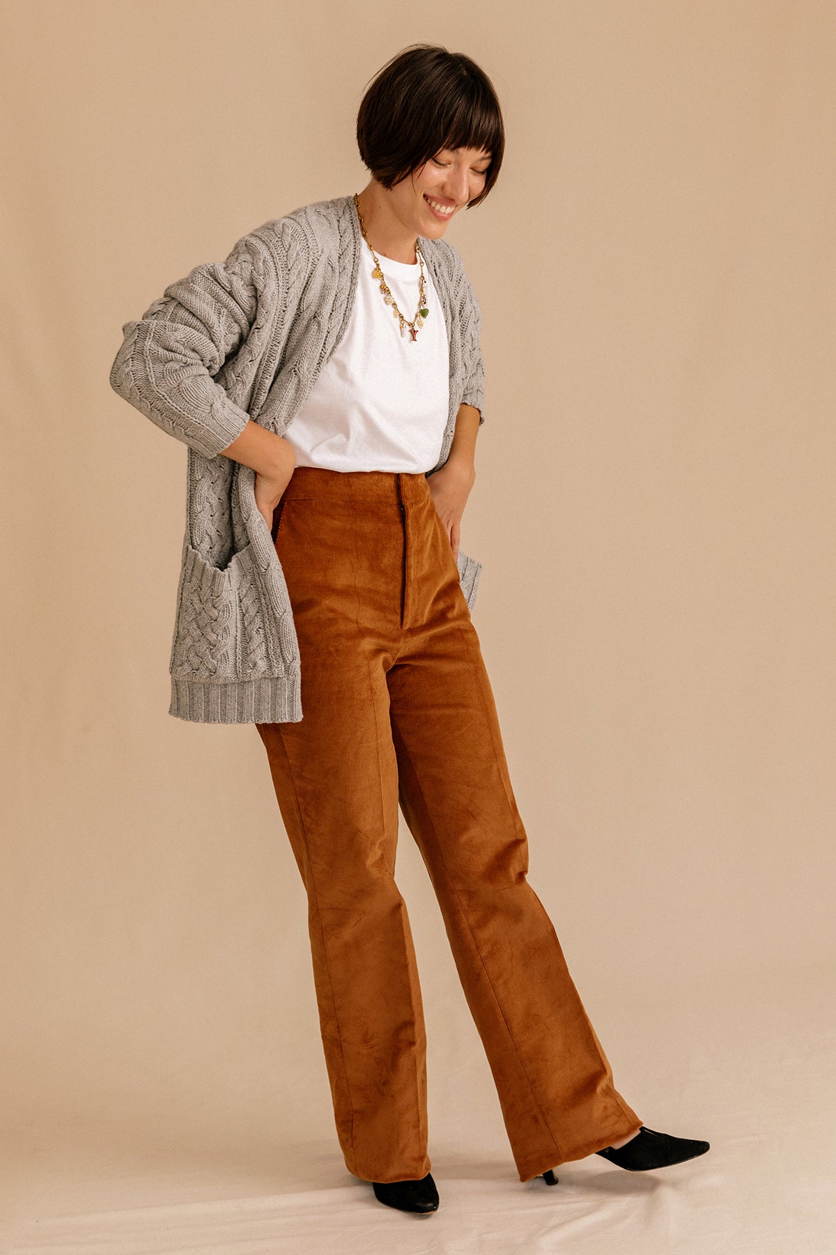 Jimena camel corduroy pants