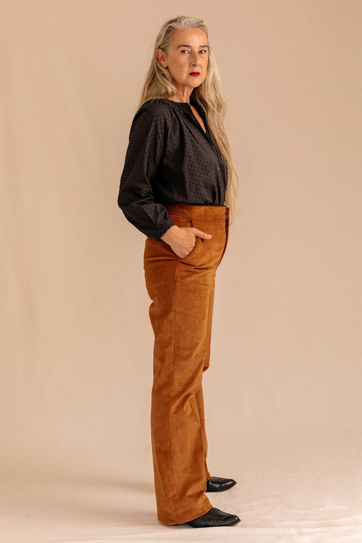 Jimena camel corduroy pants