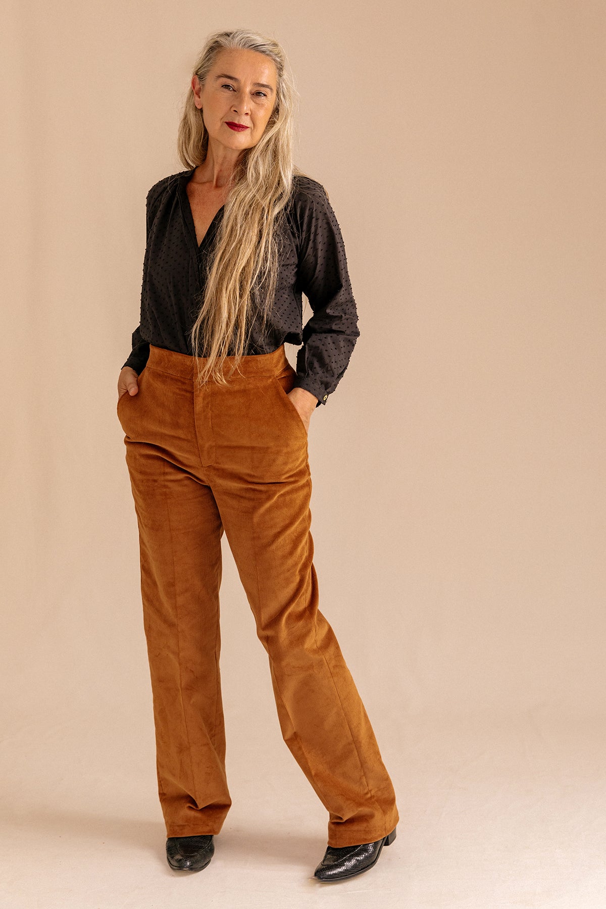 Jimena camel corduroy pants