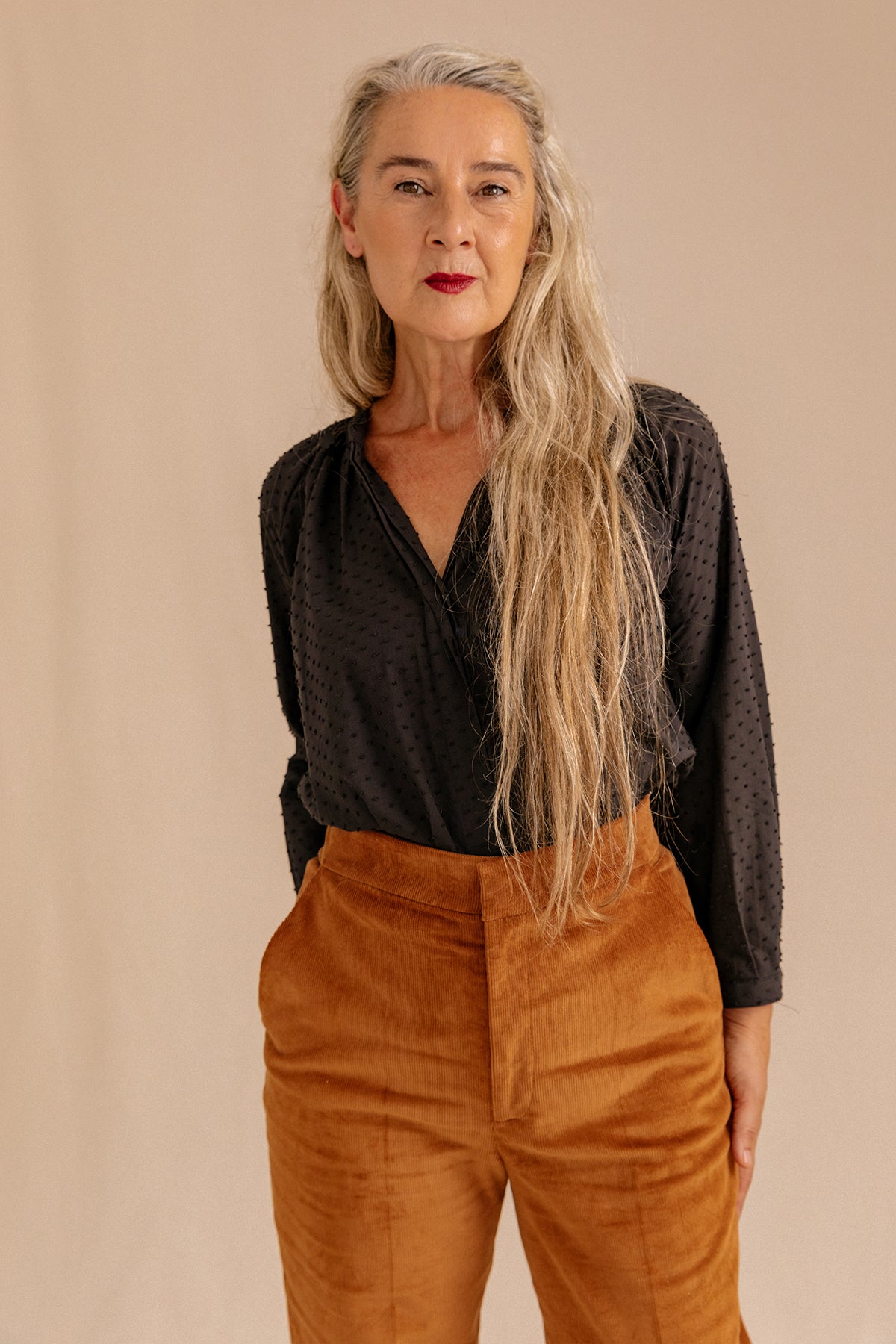 Jimena camel corduroy pants